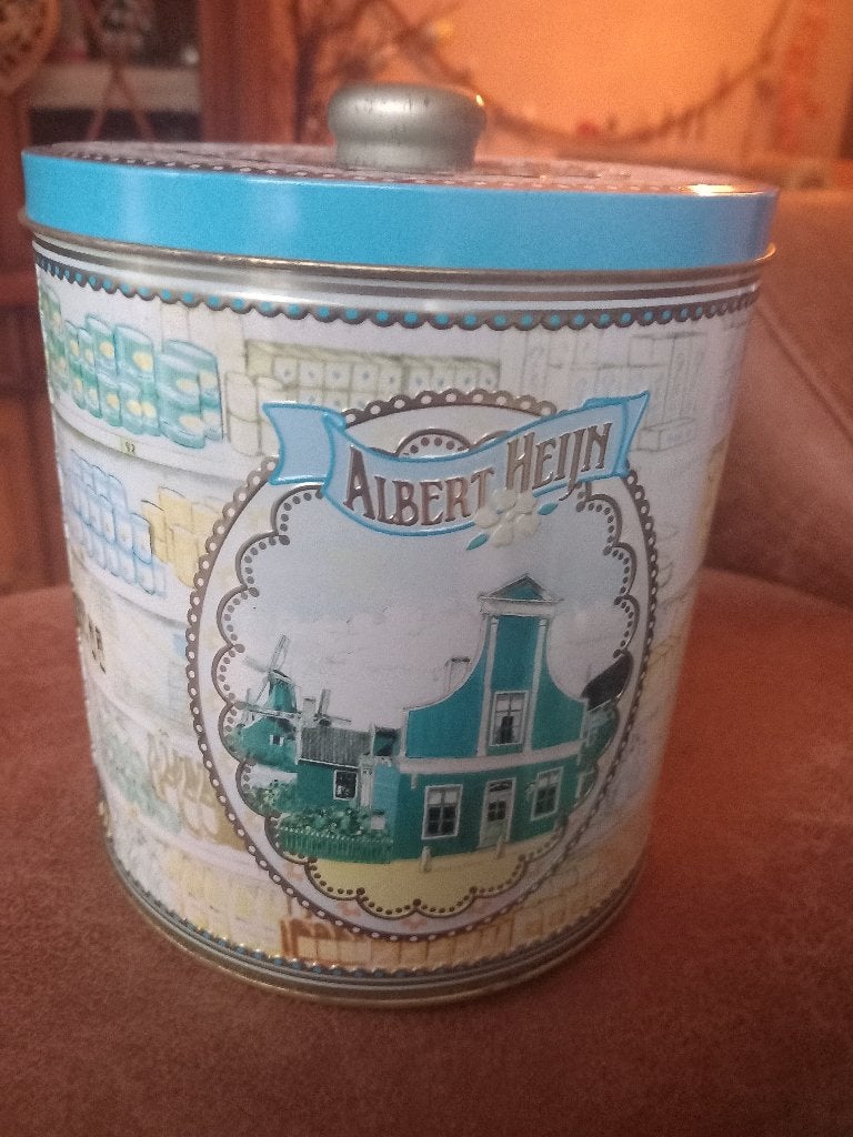2 Vintage Albert Heijn koekblikken, Ophalen of Verzenden, Zo goed als nieuw, Overige