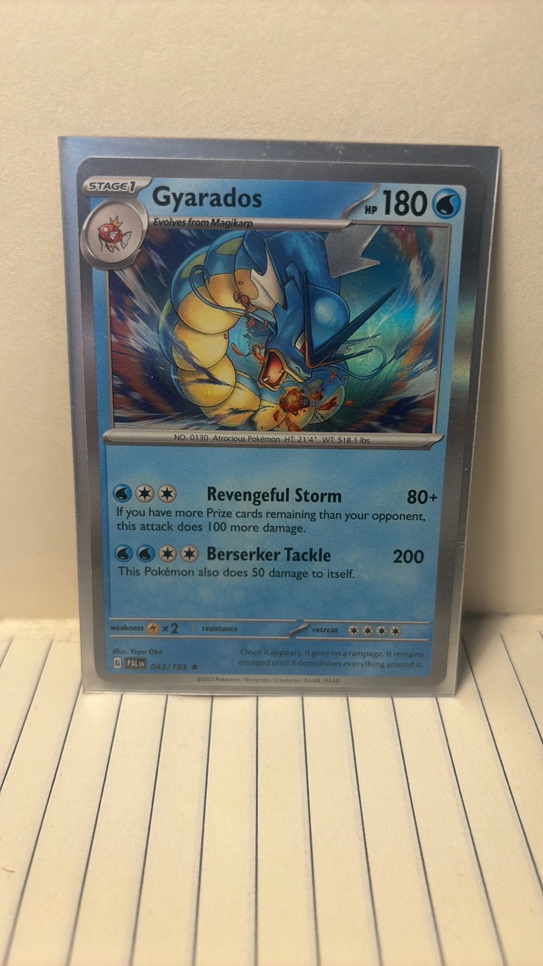 Gyarados 043/193 paldea evolved holo pokemon kaart, Verzenden, Zo goed als nieuw