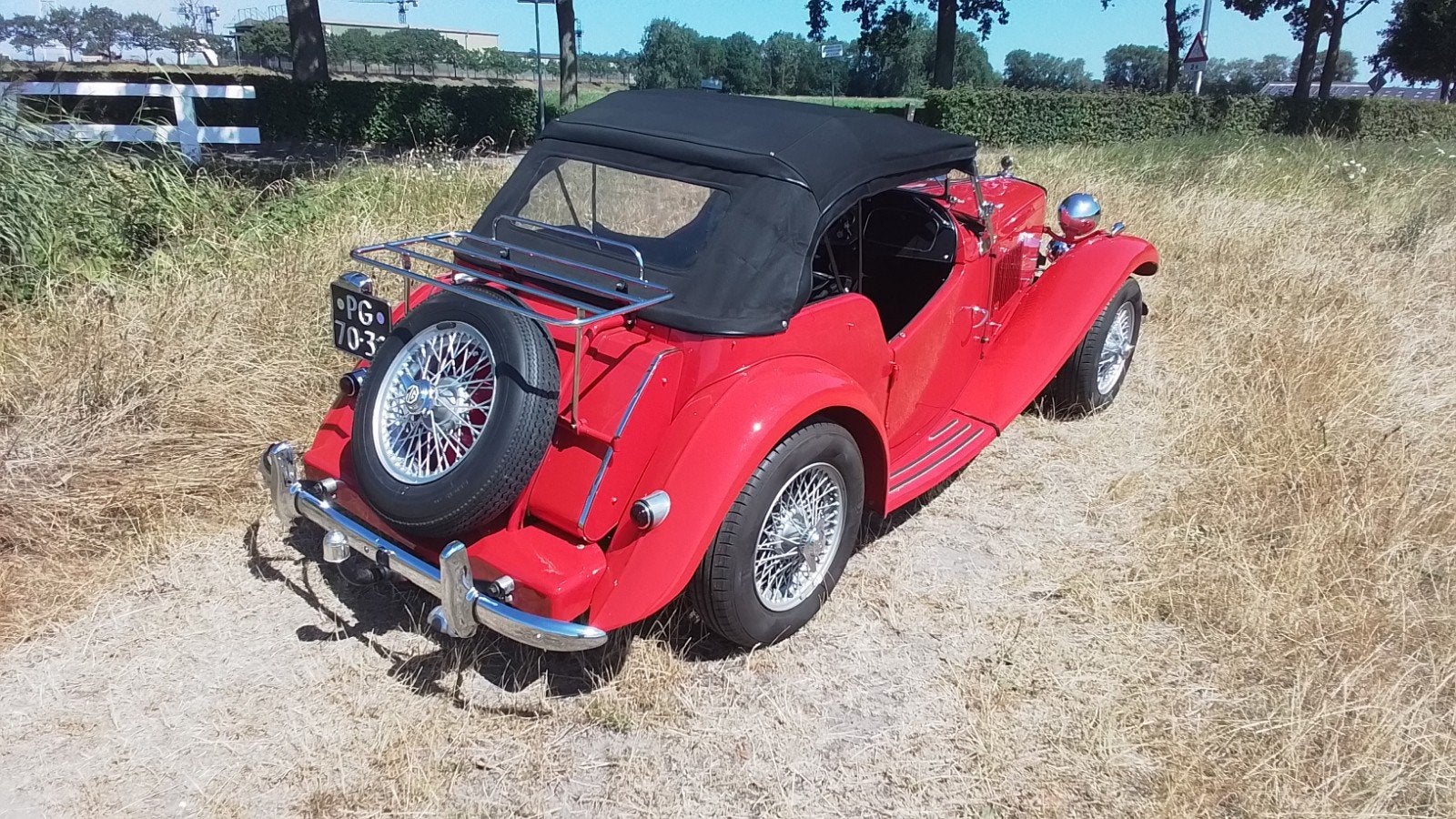 MG td cabriolet 1953 Rood orgineel Nederlandse auto, Achterwielaandrijving, Zwart, 4 cilinders, Cabriolet