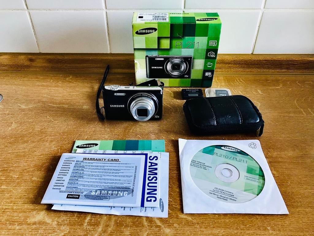 Samsung PL211 digitale camera compleet, 14 Megapixel, Compact, Ophalen of Verzenden, Zo goed als nieuw