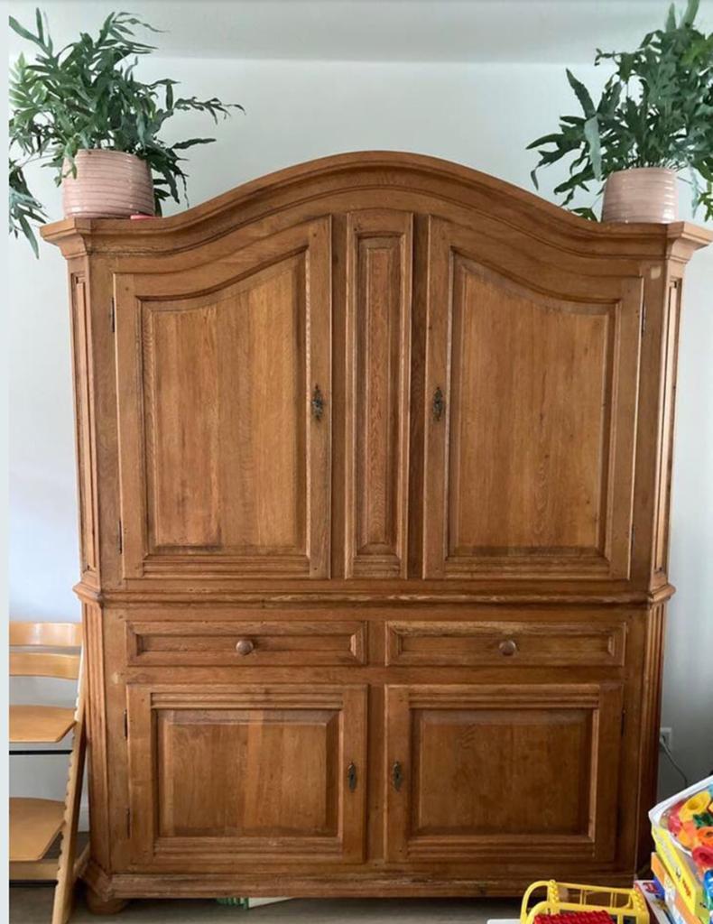 Toogkast eiken honing, Ophalen, Gebruikt, Met deur(en), 200 cm of meer