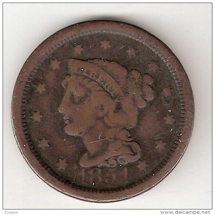 *usa 1 cent 1854 km 67 vf, Postzegels en Munten, Munten | Amerika, Verzenden, Noord-Amerika, Losse munt