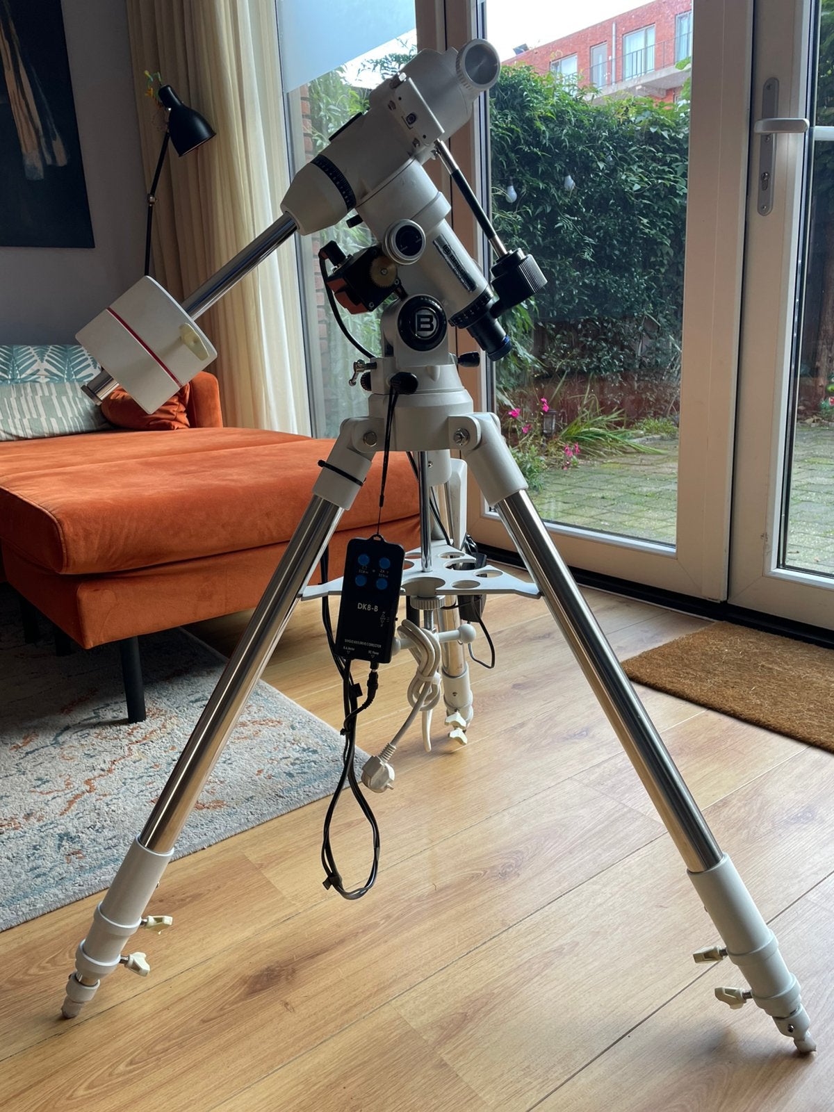 **Bresser EXOS-1 EQ4 Mount + RA Motor + Polar Scope – €300, Ophalen, Zo goed als nieuw, 80 tot 200 mm, Spiegeltelescoop (reflector)