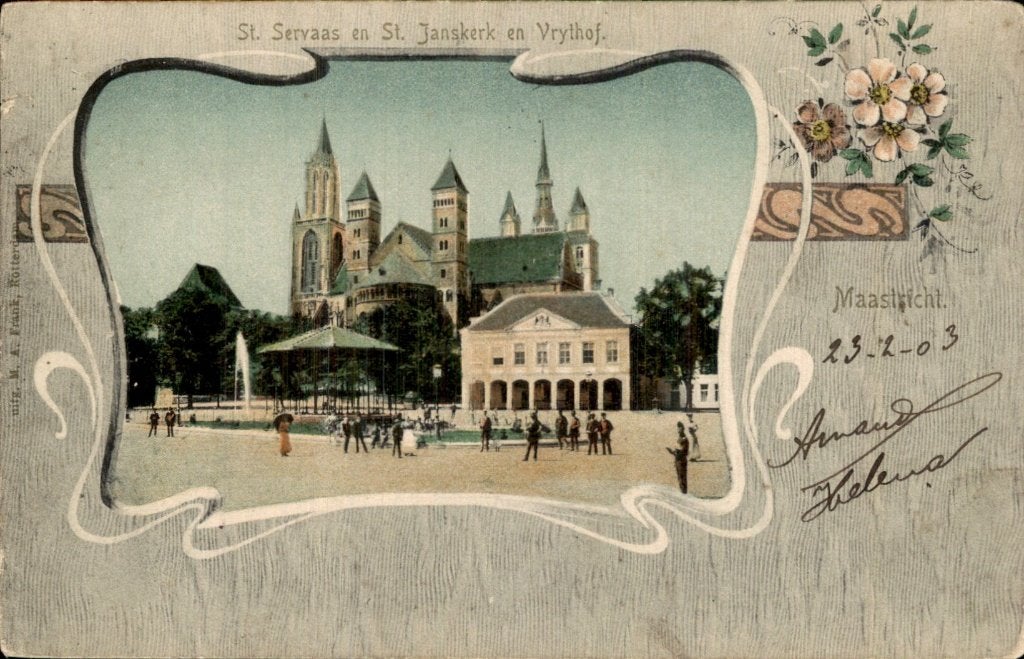 Maastricht - St. Servaas en St. Janskerk - Vrythof, Ophalen of Verzenden, Voor 1920, Gelopen, Limburg
