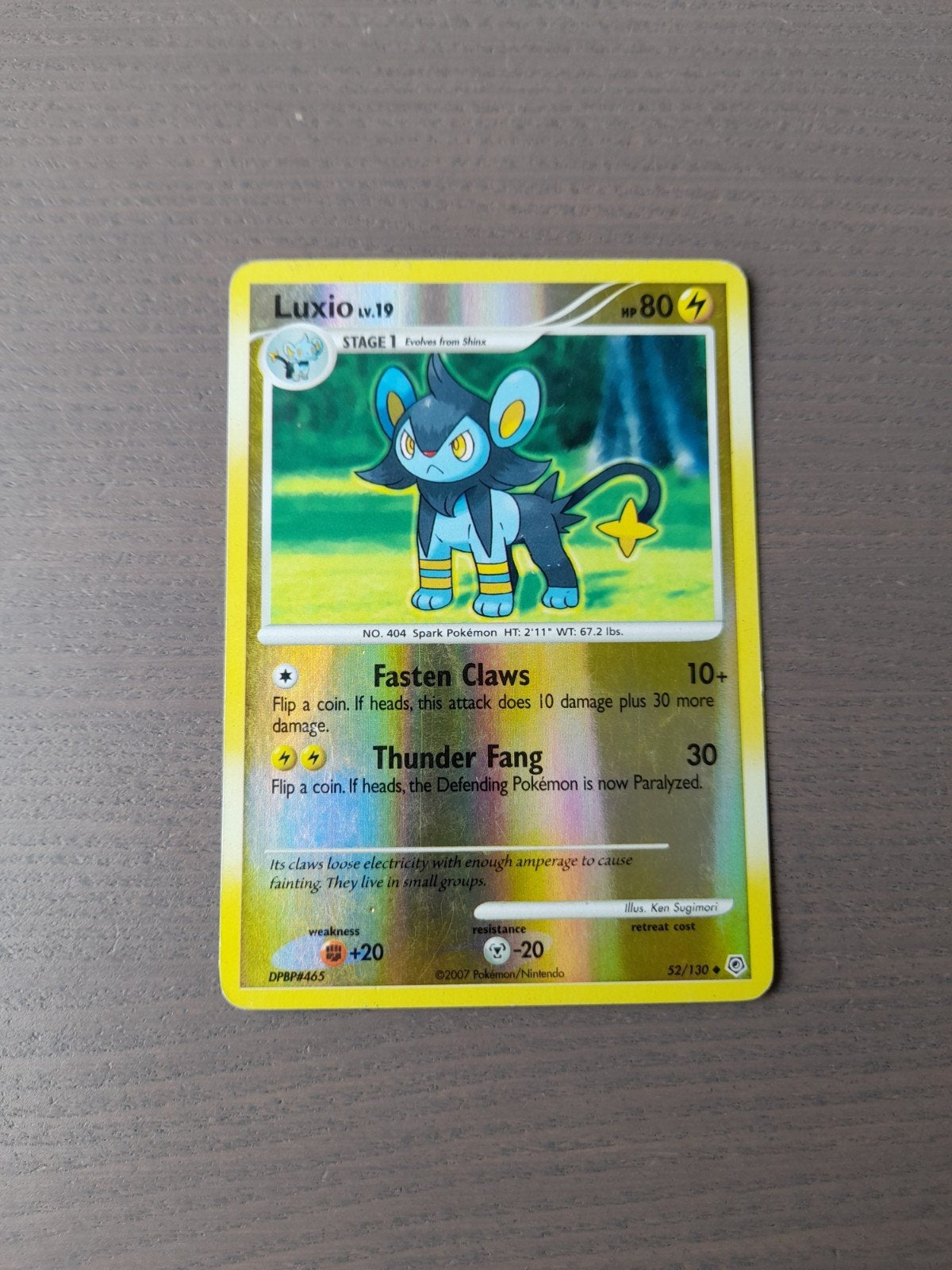 Diamond & pearl 52/130 luxio reverse, Ophalen of Verzenden, Gebruikt, Losse kaart, Foil