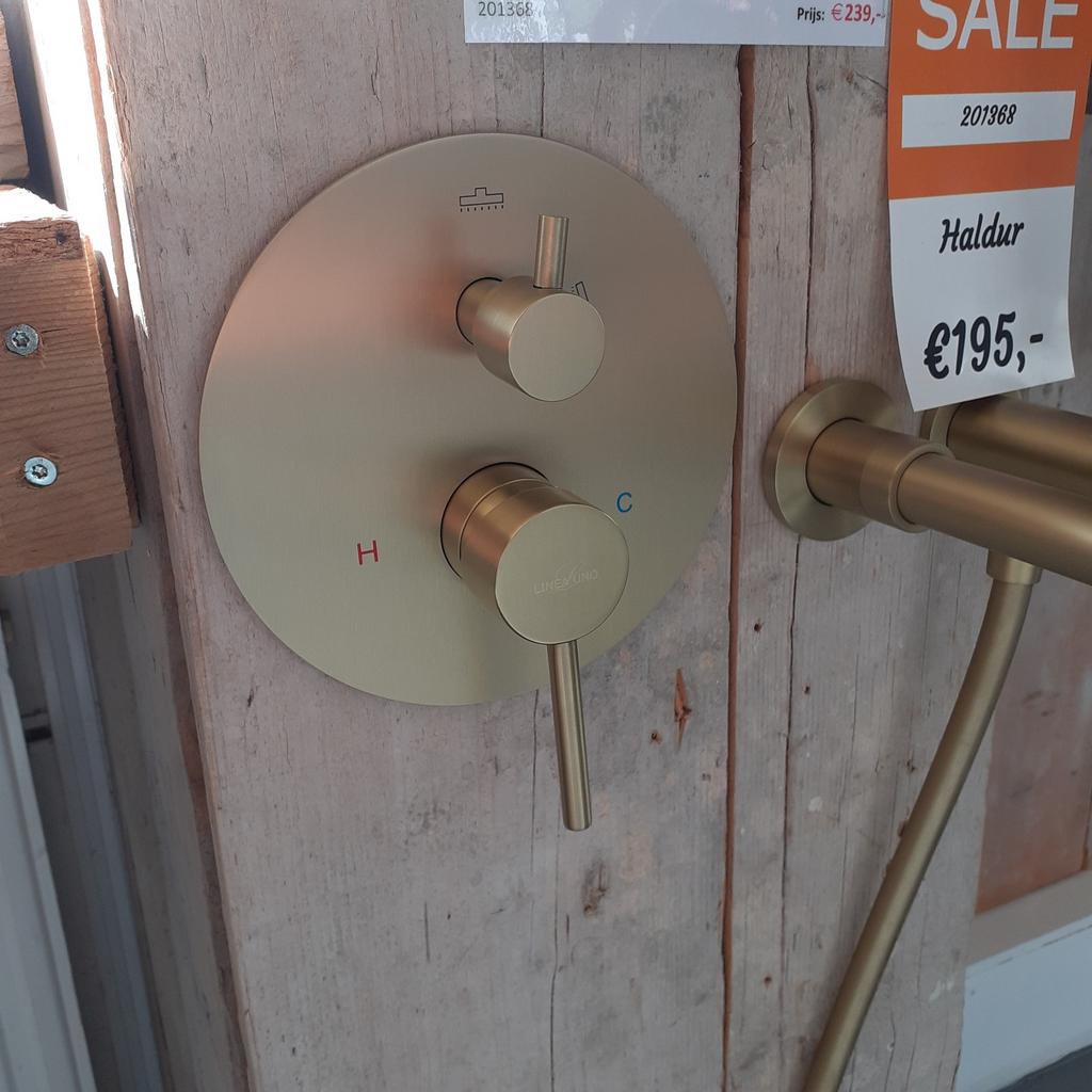 OP=OP Geborsteld goud, Inbouw badkraan, Handdouche, Haldur, Ophalen of Verzenden, Nieuw, Goud
