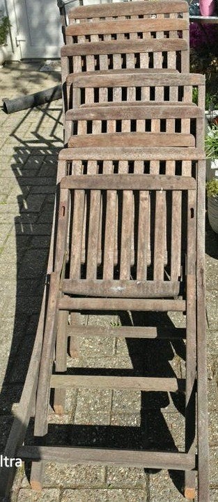 6x Teakhouten Tuinstoelen - Inklapbaar, Ophalen of Verzenden, Gebruikt, Teakhout, Inklapbaar