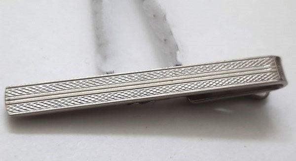 Klassieke vintage zilverkleurige Dasklem Guilloche Reliëf, Ophalen, Nieuw