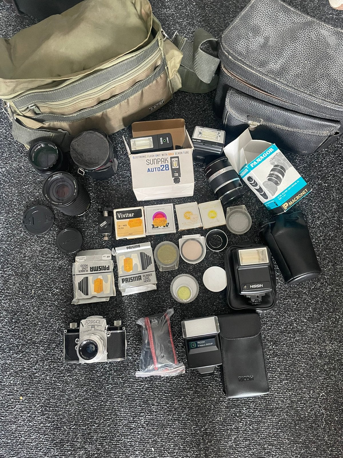 Vintage camera lenses, flash, Ophalen, Zo goed als nieuw, Spiegelreflex, Canon