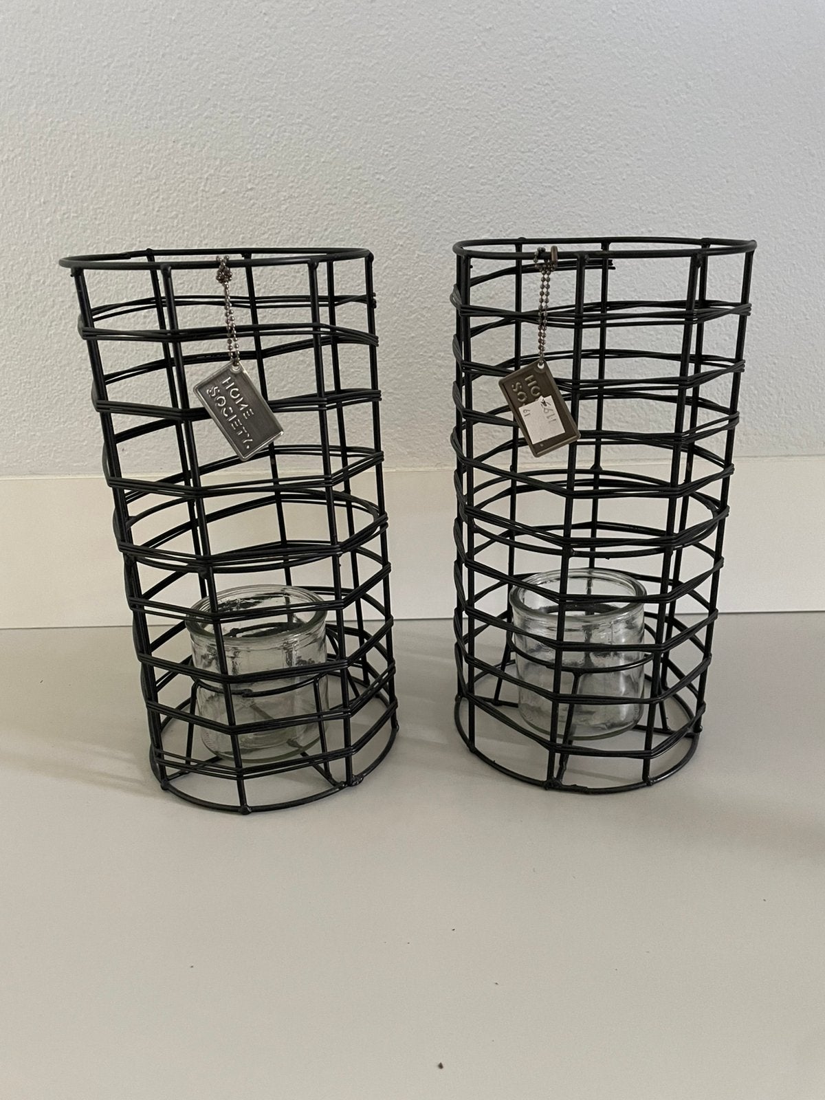 Home Society windlicht/ kaarsenhouder, Zwart, Nieuw, Ophalen of Verzenden, Metaal