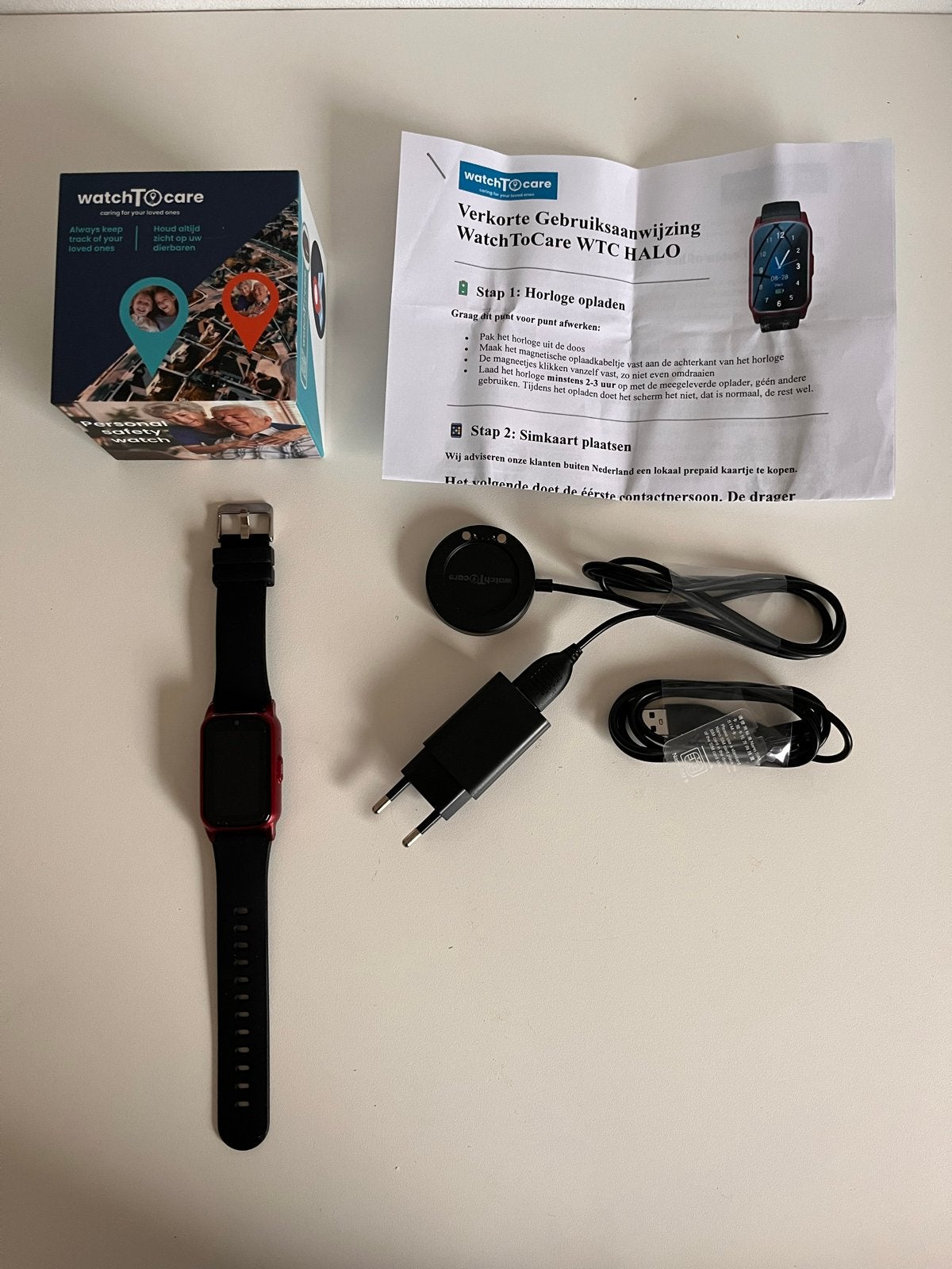 WatchToCare WTC HALO Alarmhorloge voor Kinderen/Senioren, Zwart, Ophalen of Verzenden, Zo goed als nieuw, GPS