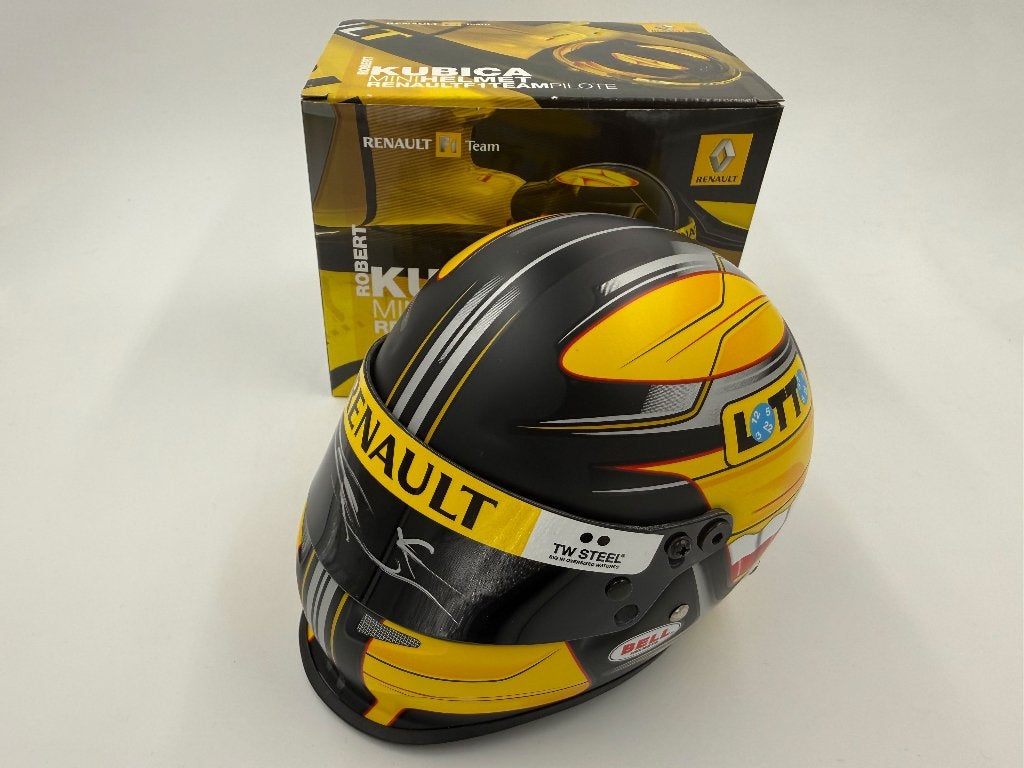 1/2 helm helmet F1 Kubica 2010 (Renault) signed, Ophalen of Verzenden, Formule 1