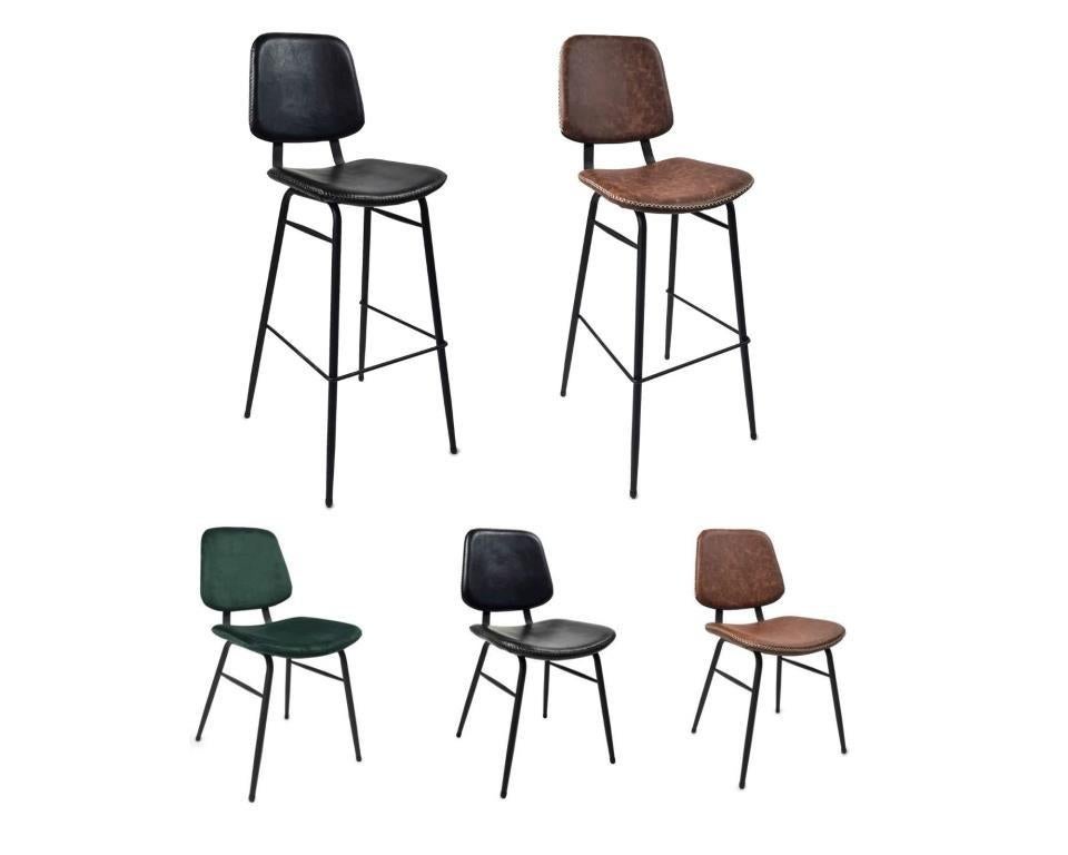 Retro krukken vintage leren horeca barkrukken   131, Huis en Inrichting, Barkrukken, 5 krukken of meer, Ophalen, Nieuw, 60 tot 90 cm