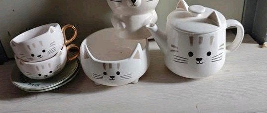 Servies setje kat, Ophalen of Verzenden