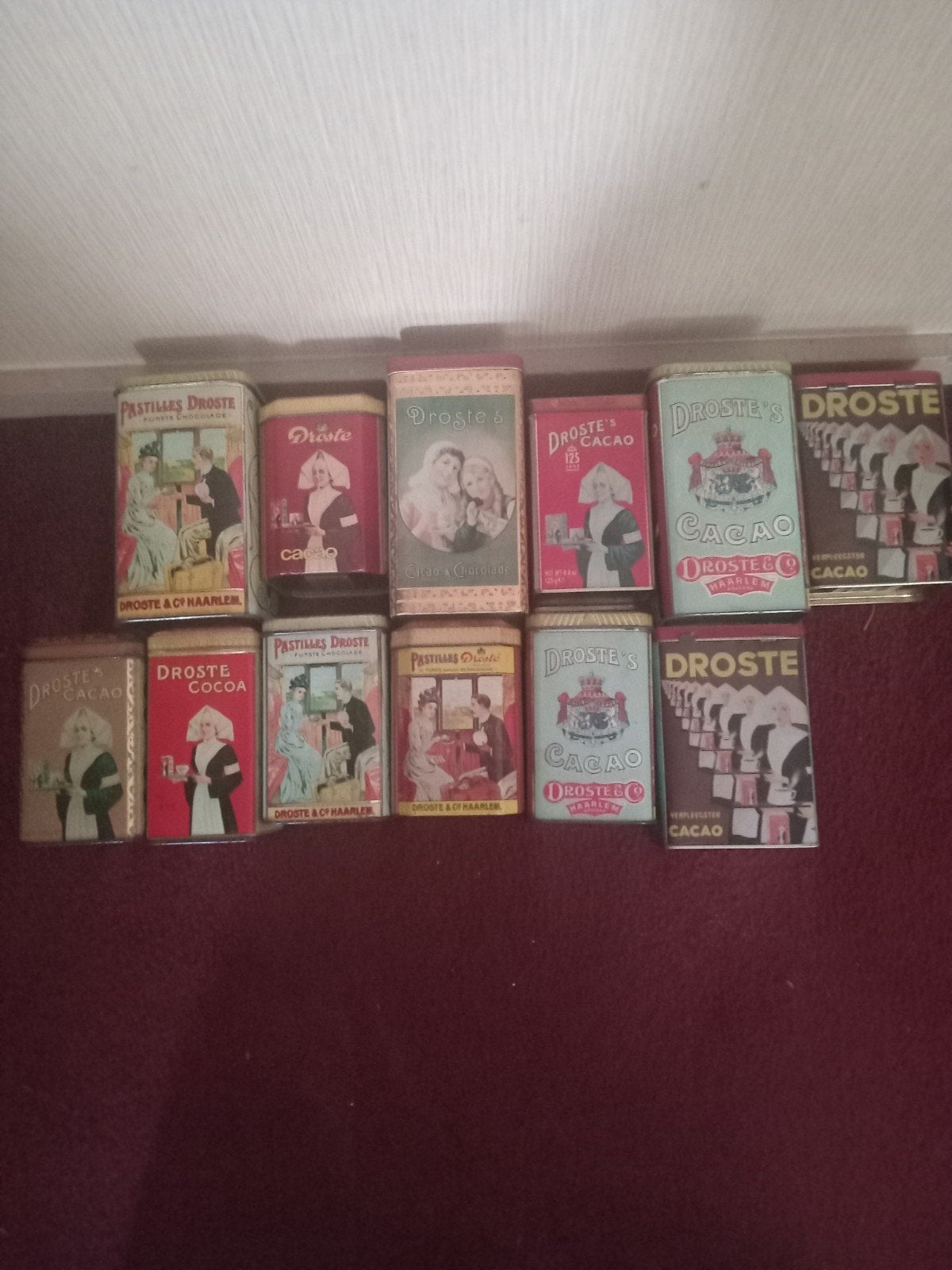Verzameling vintage Droste cacao en chocolade blikken, Verzamelen, Blikken, Ophalen of Verzenden, Gebruikt, Overige, Droste
