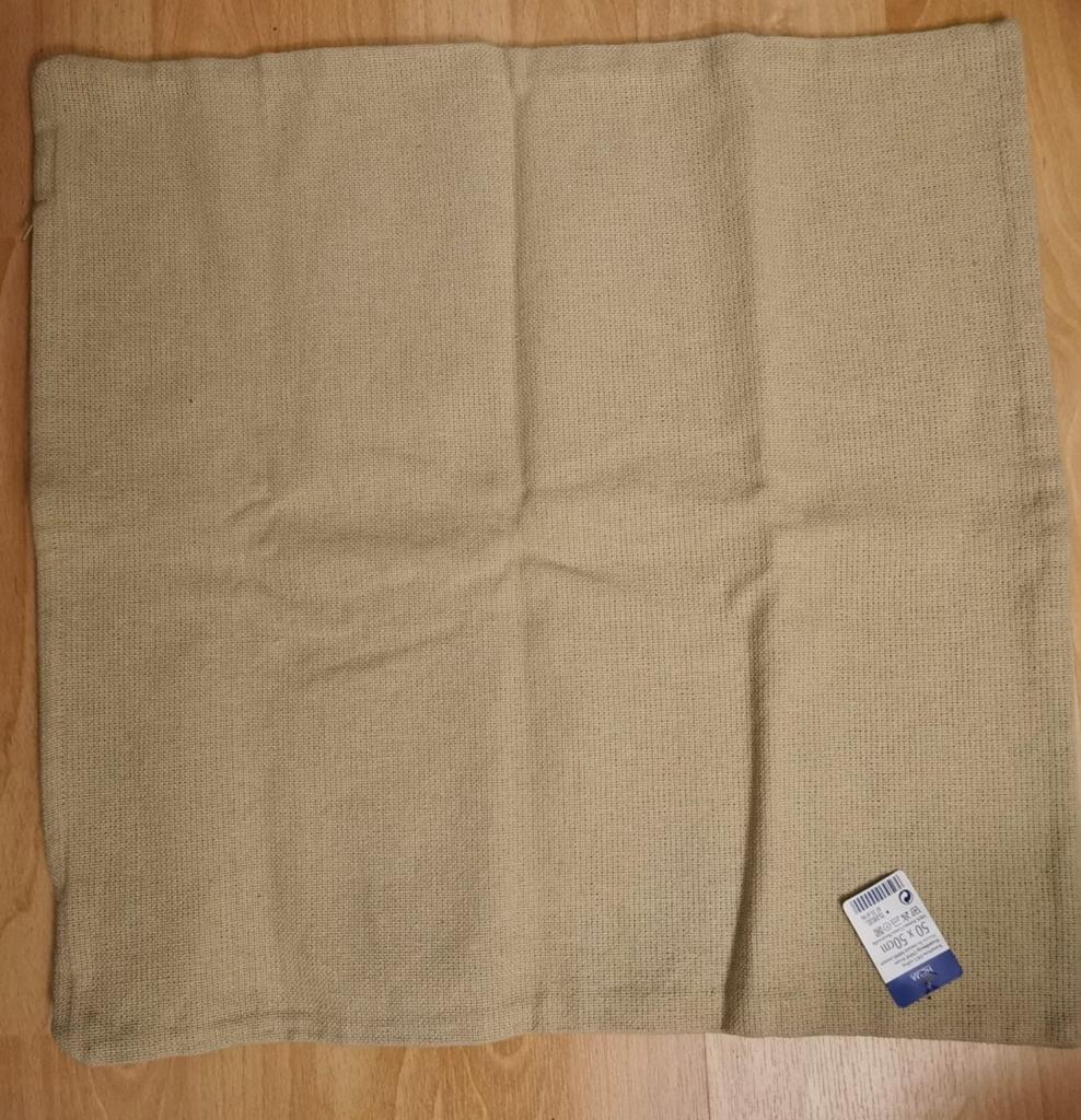 Kussenslopen 50x50 zand HEMA & 40x40 wit - Mix & Match, Ophalen of Verzenden, Nieuw, Overige kleuren, Vierkant