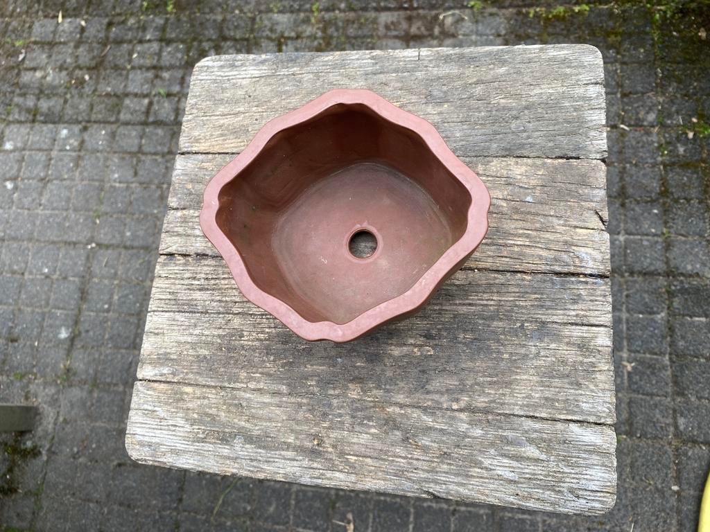 Bonsai pot ongeglazuurd handmade, Rond, Ophalen of Verzenden, Zo goed als nieuw, Aardewerk