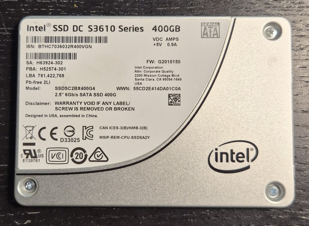 INTEL S3610 SSDSC2BX400G4 400GB Test 100% goed zie foto, Computers en Software, Verzenden, Intel, Intel, Intel