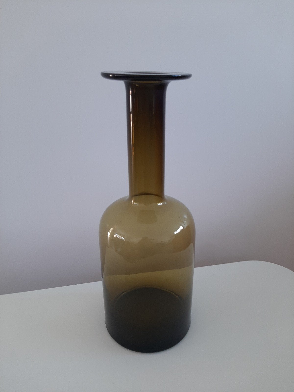 Vintage Otto Brauer Gulvase jaren 60/70s., Glas, 30 cm, Vaas, Ophalen of Verzenden