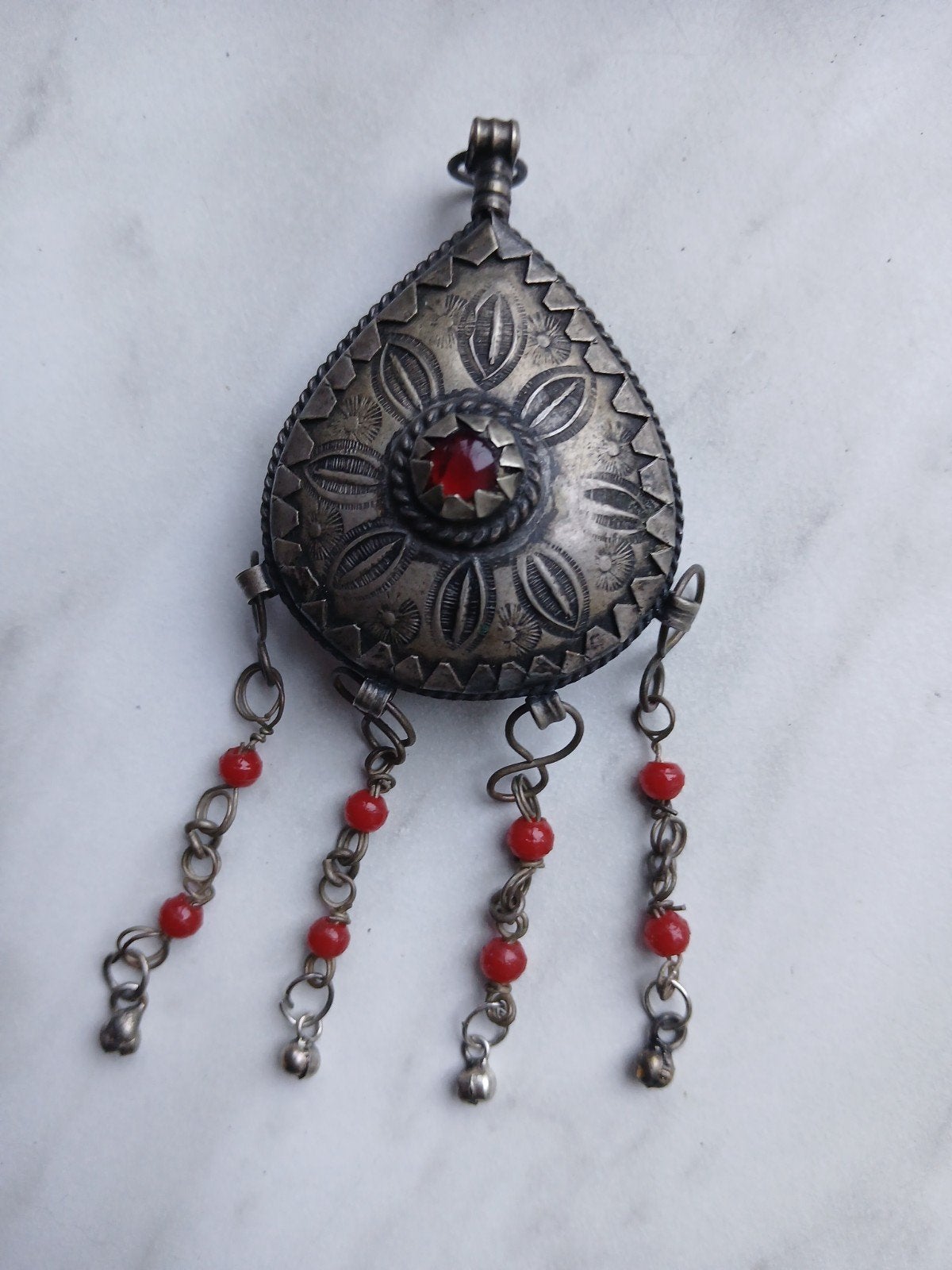 Unieke Vintage Oosterse Hanger (Etnisch / Berber Stijl), Ophalen of Verzenden, Zilver, Overige materialen