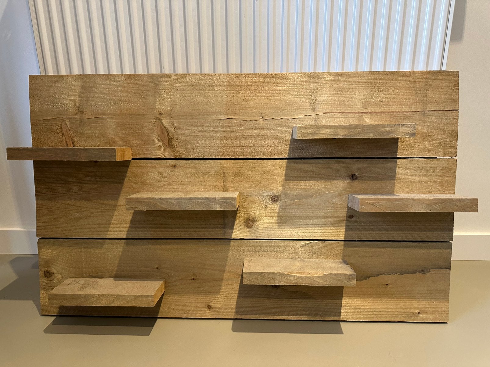 Steigerhouten wandmeubel / wandplanken decoratie – 100x60 cm, Ophalen, Zo goed als nieuw, Overige houtsoorten, Minder dan 200 cm