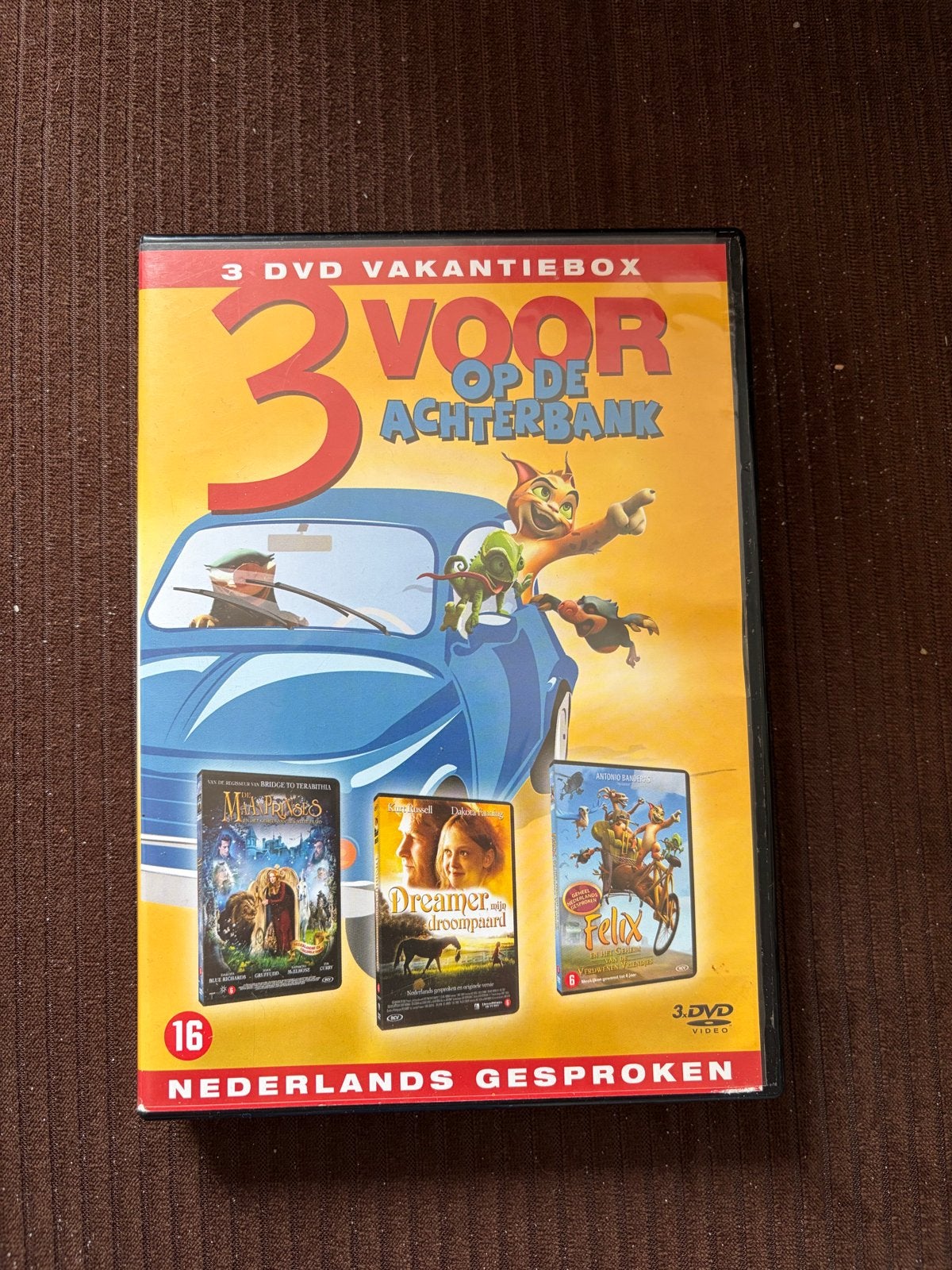 3 DVD Vakantiebox: Maanprinses, Dreamer, Felix, Animatie, Nederlands, Ophalen of Verzenden, Vanaf 6 jaar