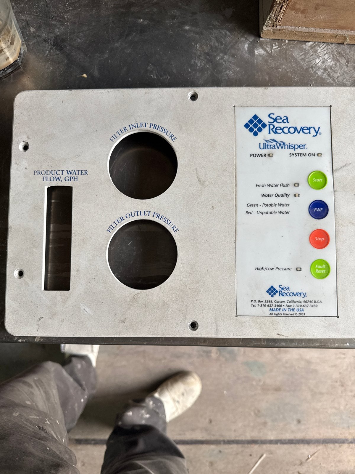 Sea Recovery UltraWhisper Watermaker Bedieningspaneel, Watersport en Boten, Ophalen of Verzenden, Gebruikt, Motor en Techniek