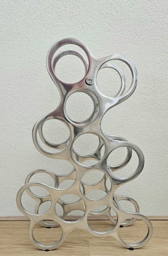 TAV DESIGN Aluminium Wijnrek - Modern en Stijlvol, Huis en Inrichting, Ophalen, 50 – 75, 5 tot 15 flessen, Zo goed als nieuw