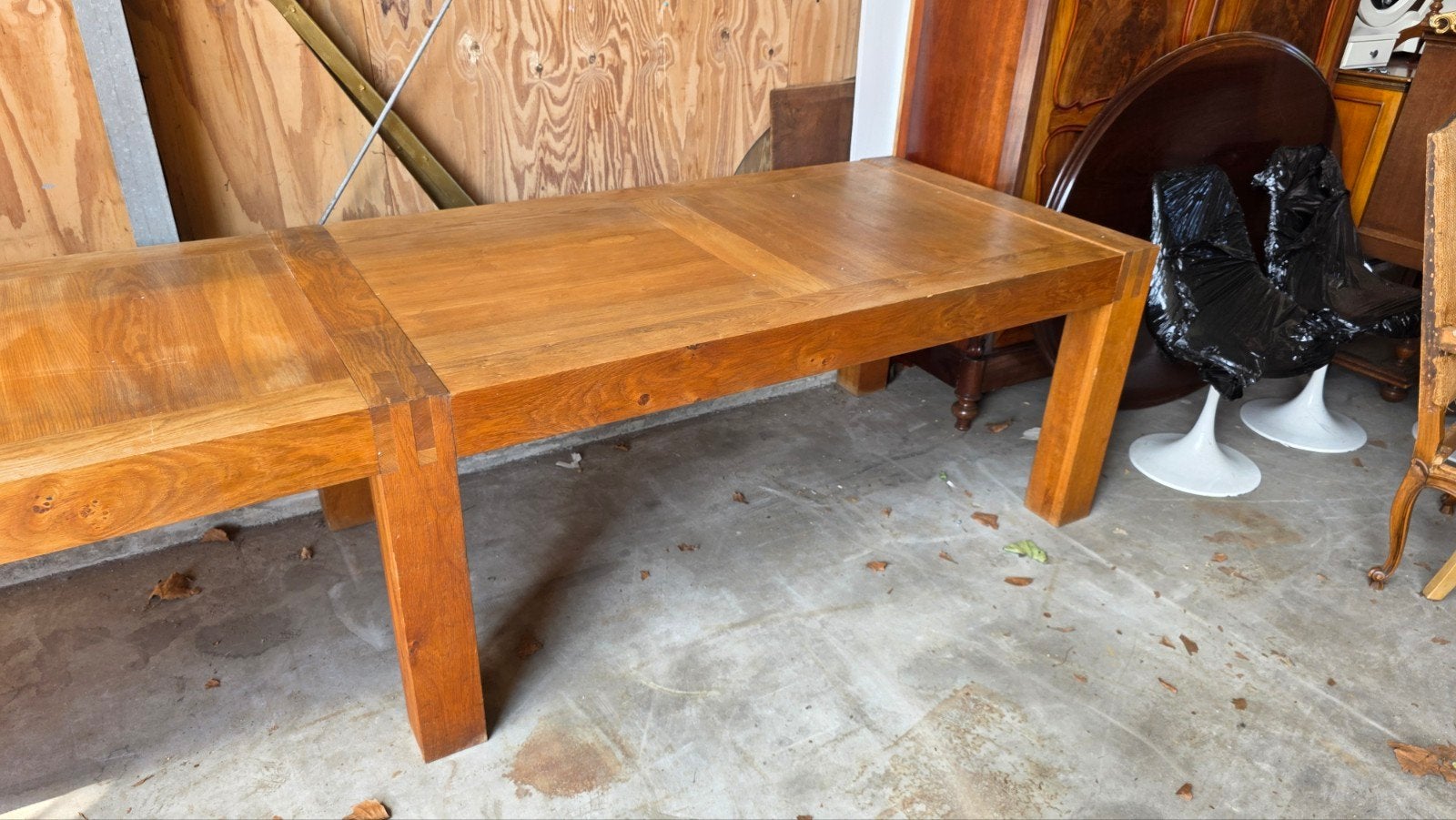 Zeer grote Eiken 6 pootafel 3,50, Ophalen
