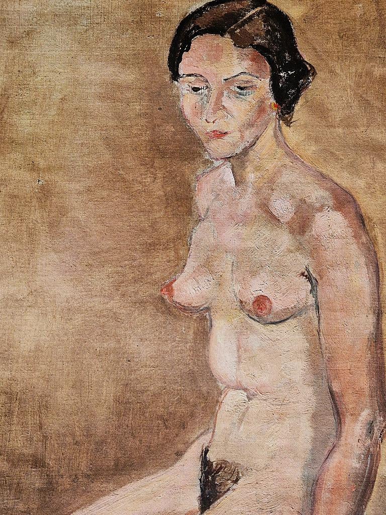jaren 20 of 30 olieverf "naakte dame" in mooie lijst, Antiek en Kunst, Ophalen of Verzenden
