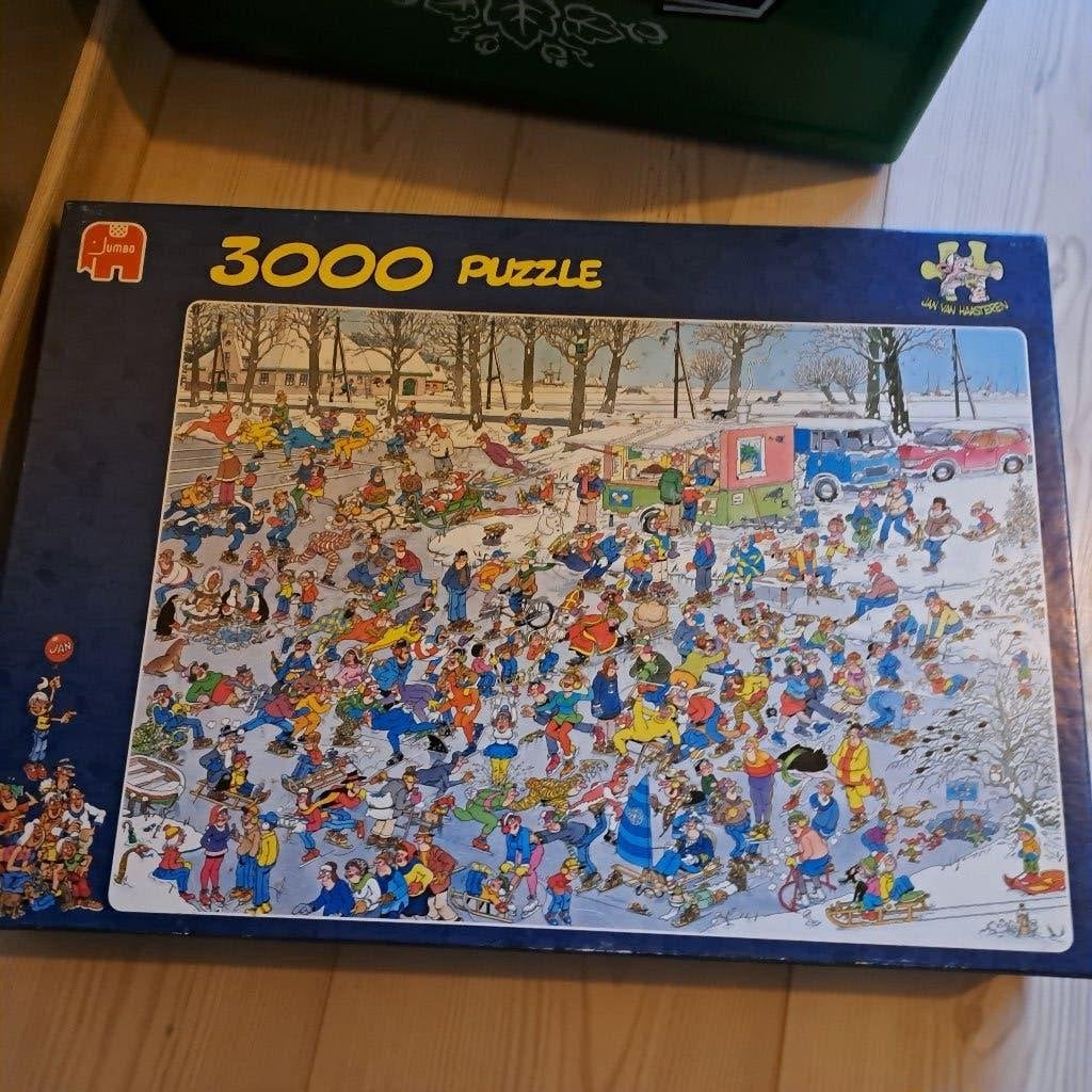 Jan van Haasteren - Op Glad IJs - 3000 stukjes, Ophalen of Verzenden, Meer dan 1500 stukjes, Zo goed als nieuw, Legpuzzel
