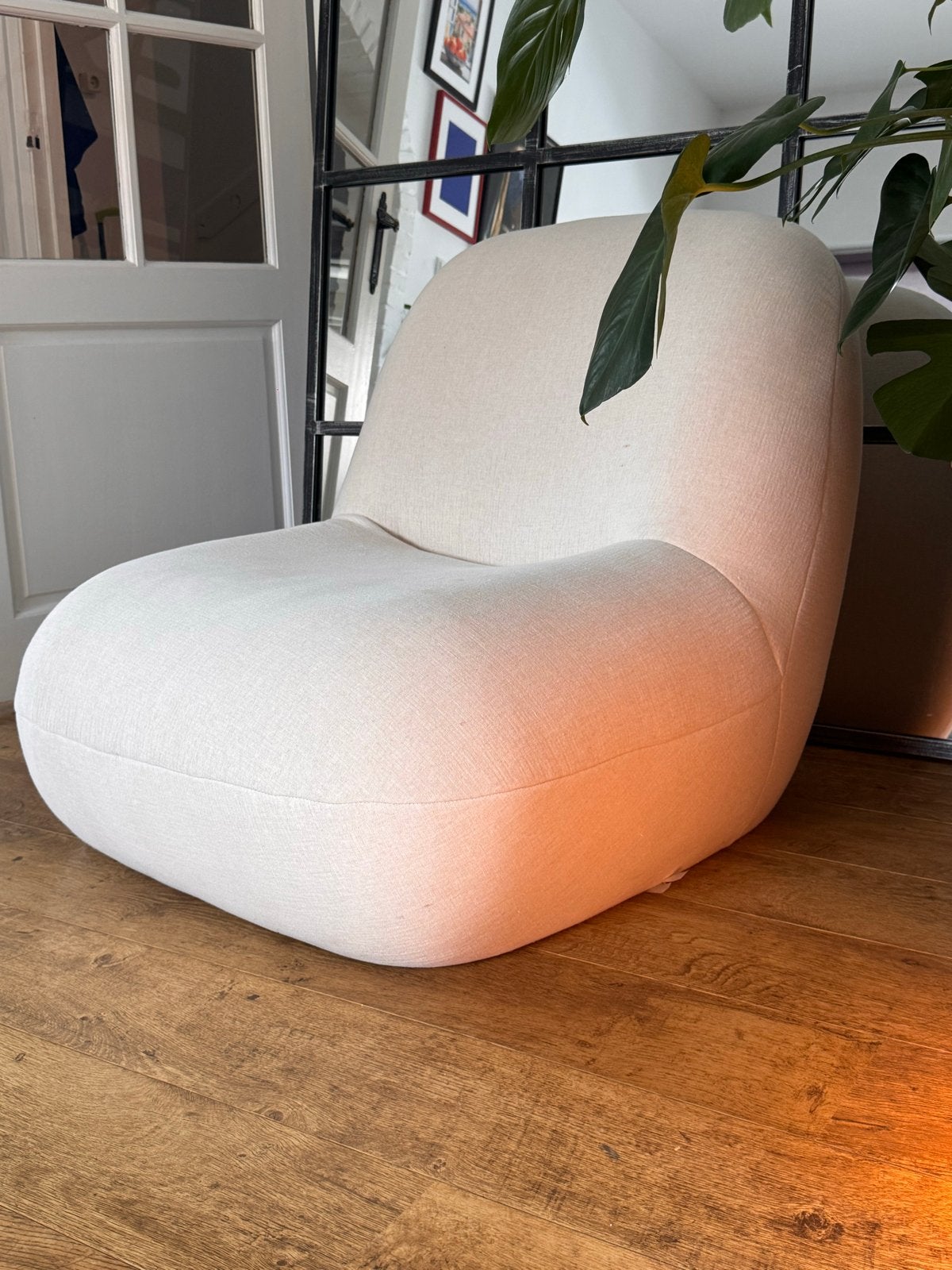 Zarahome Wit Linnen Lounge Stoel, Huis en Inrichting, Fauteuils, Ophalen, Zo goed als nieuw, Stof, 75 tot 100 cm