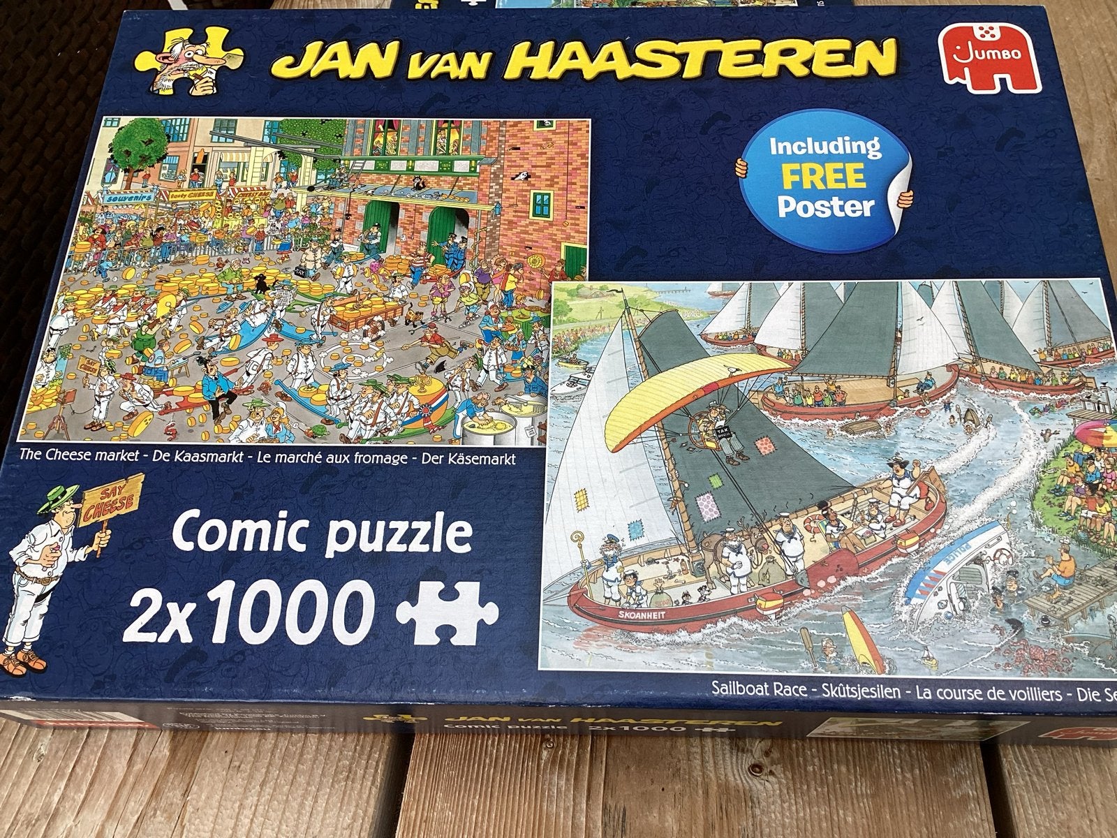 Jan van Haasteren Comic Puzzel 2x1000 stukjes, Hobby en Vrije tijd, Denksport en Puzzels, Ophalen, 500 t/m 1500 stukjes, Gebruikt