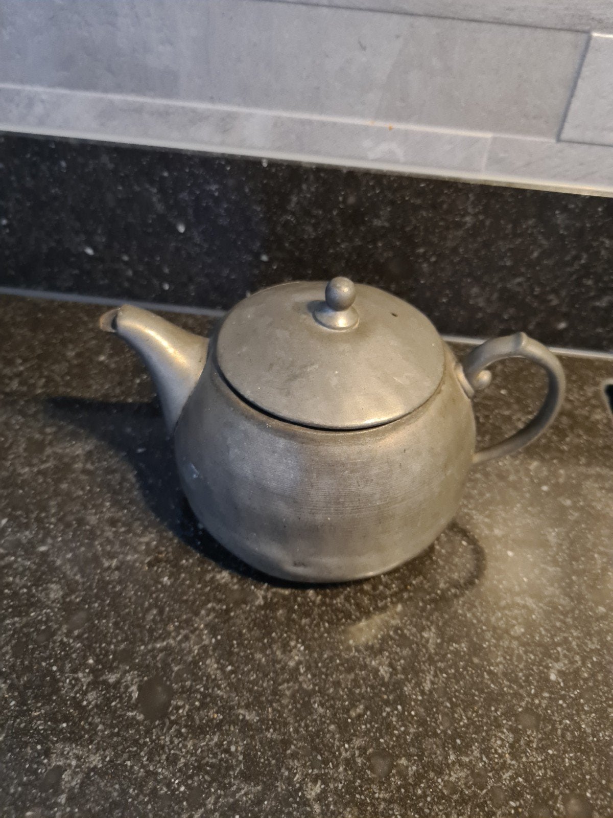 Vintage tinnen theepot - Antiek en decoratief, Ophalen of Verzenden