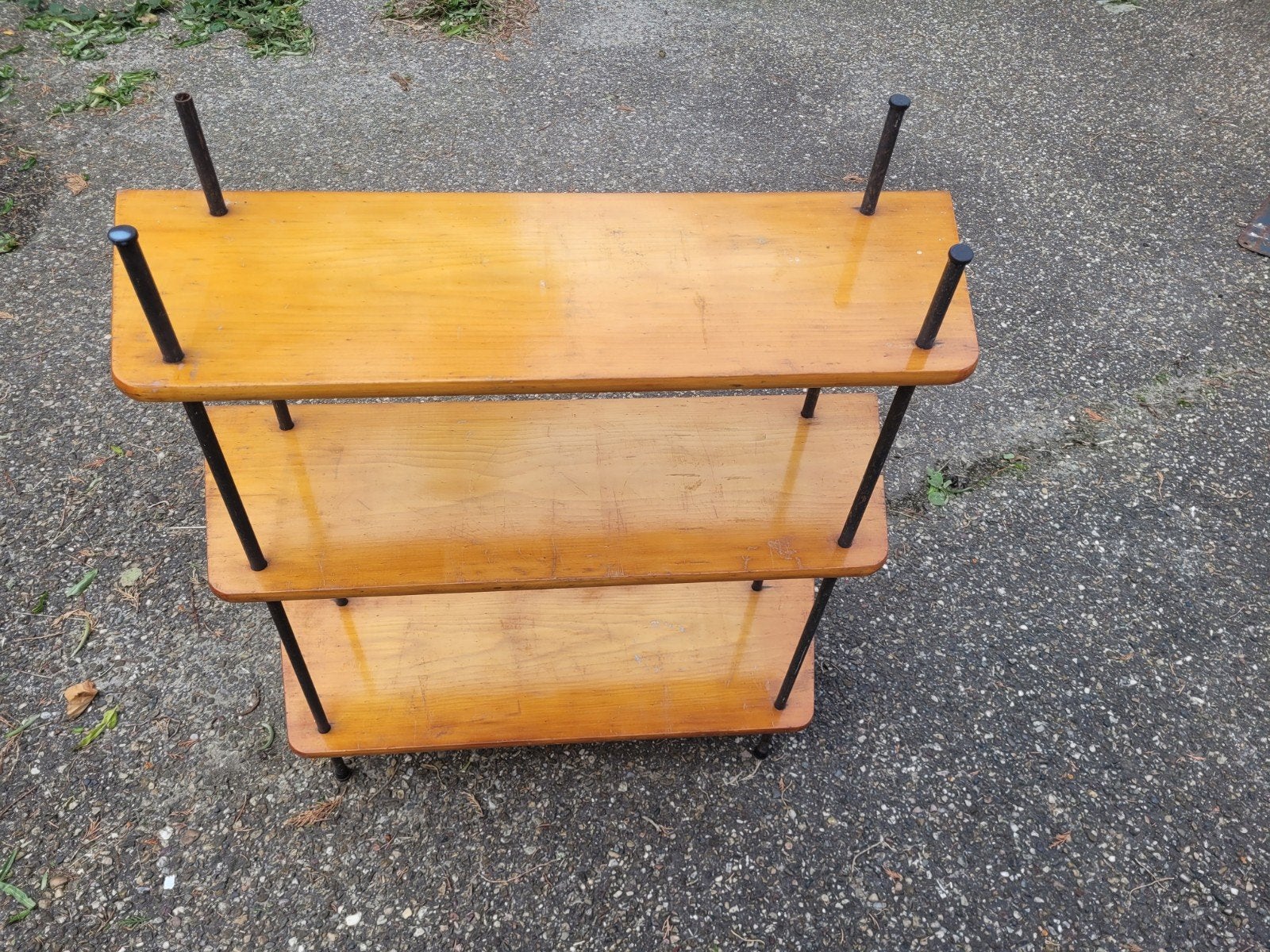 Vintage houten rek met 3 planken, Ophalen