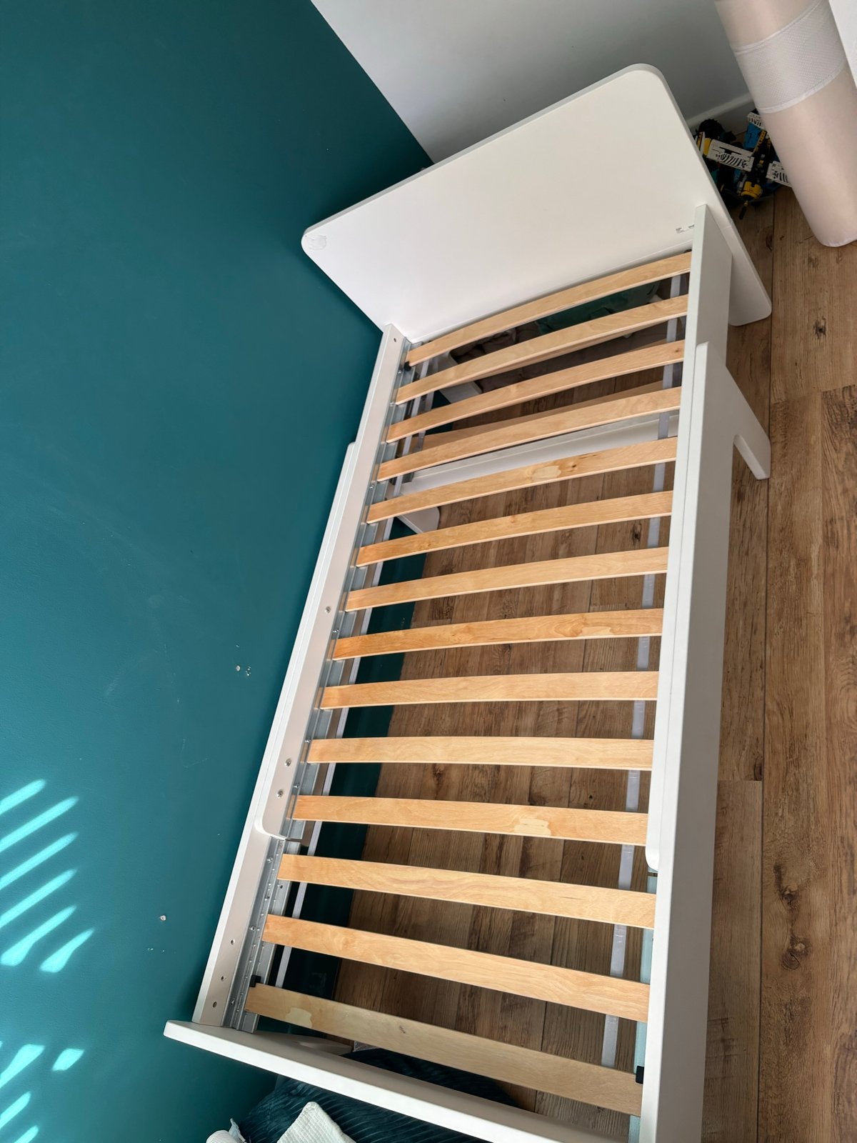 Uitschuifbaar kinderbed wit (IKEA), Ophalen, Eenpersoons, Wit, 80 cm
