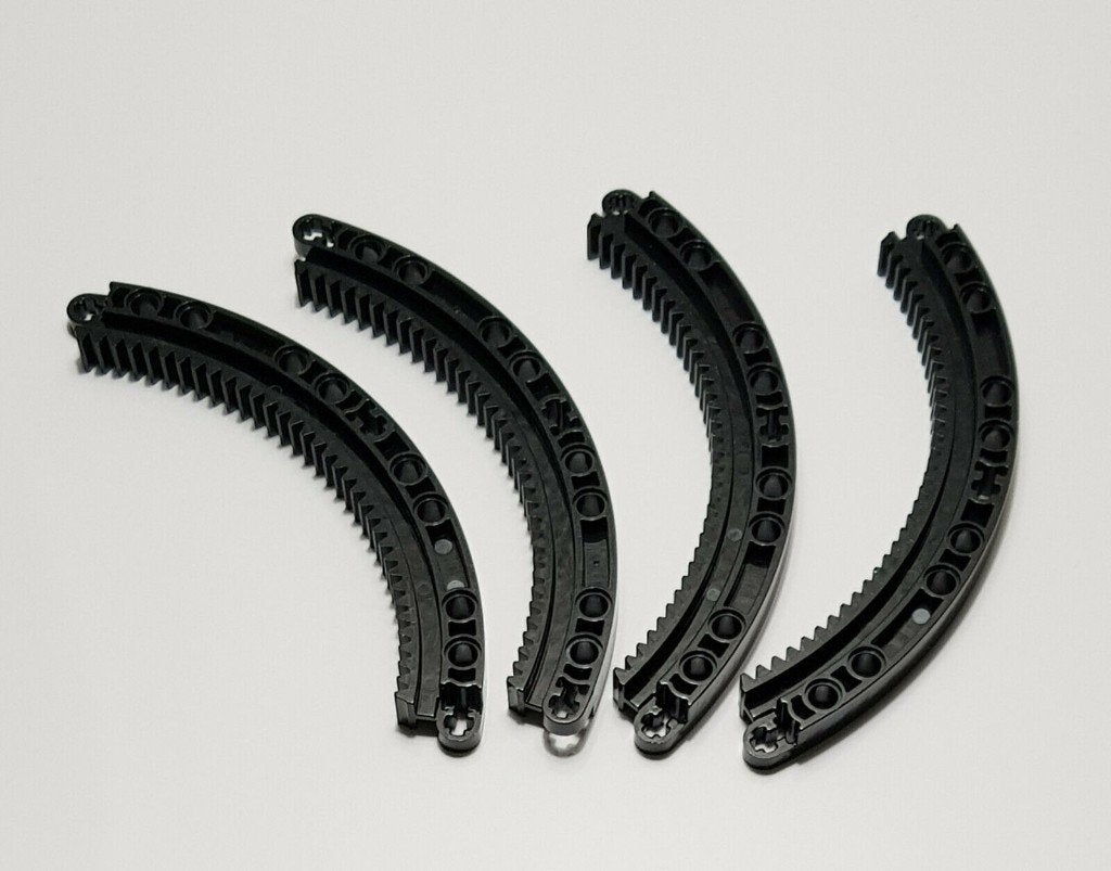 8 technic Lego gear rack 11x11 gebogen zwart