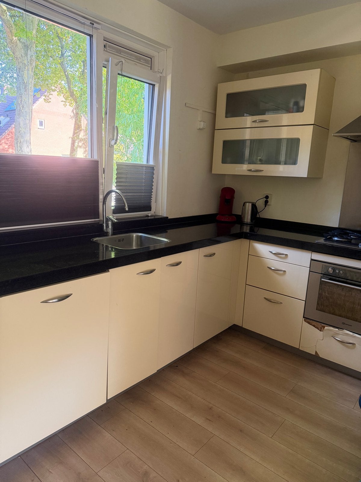 Granieten werkblad voor keuken (256,5x226,5 cm), Huis en Inrichting, Ophalen, Zwart, Zo goed als nieuw, 200 cm of meer