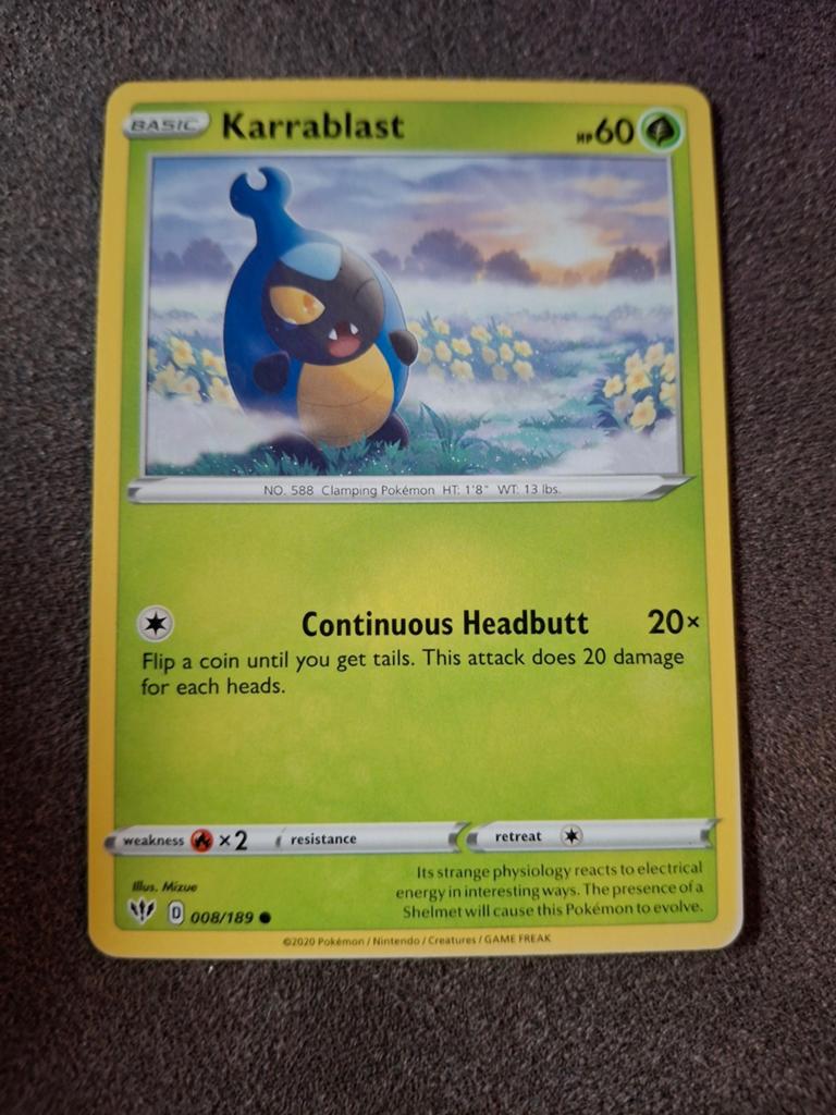 Pokémon Kaart: Karrablast (008/189) - Losse Kaart, Ophalen of Verzenden, Zo goed als nieuw, Losse kaart