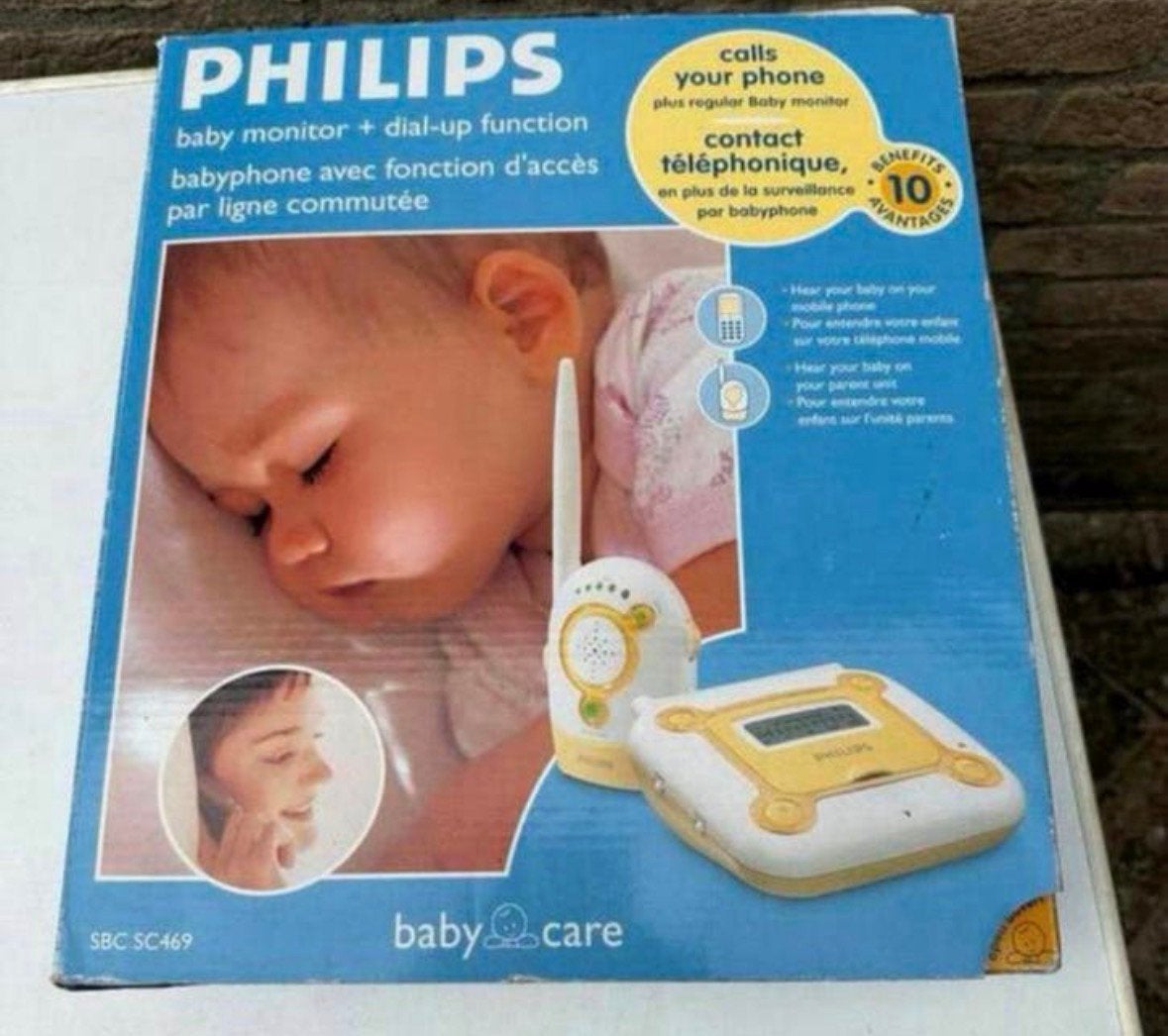 Complete set Babyfoon Phillips SBC SC469 + inbelverbinding., Kinderen en Baby's, Babyfoons, Ophalen of Verzenden, Gebruikt