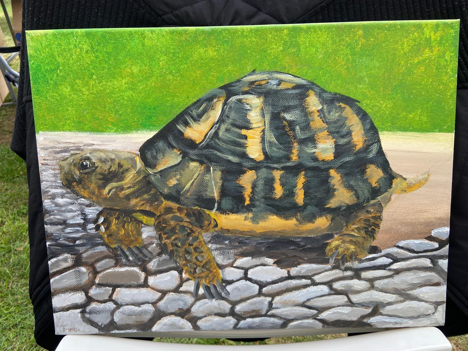 Schilderij schildpad, Ophalen of Verzenden, Nieuw, Schilderij, Oorspronkelijke maker