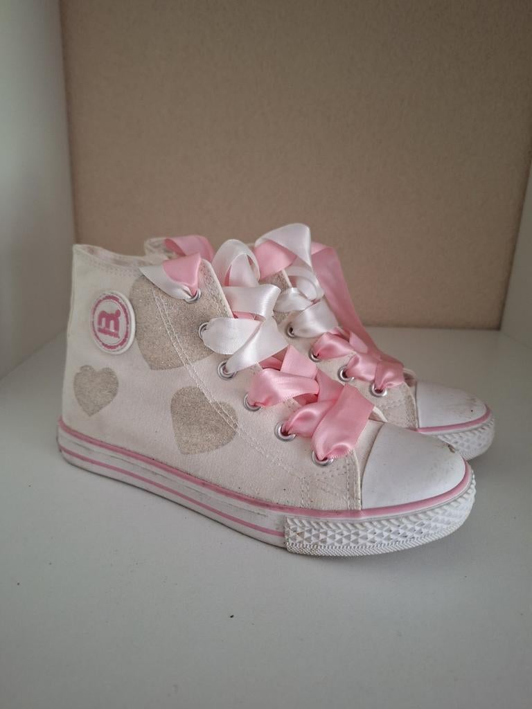 Mistral sneakers met roze linten 35, Wit, Ophalen of Verzenden, Mistral, Sneakers of Gympen