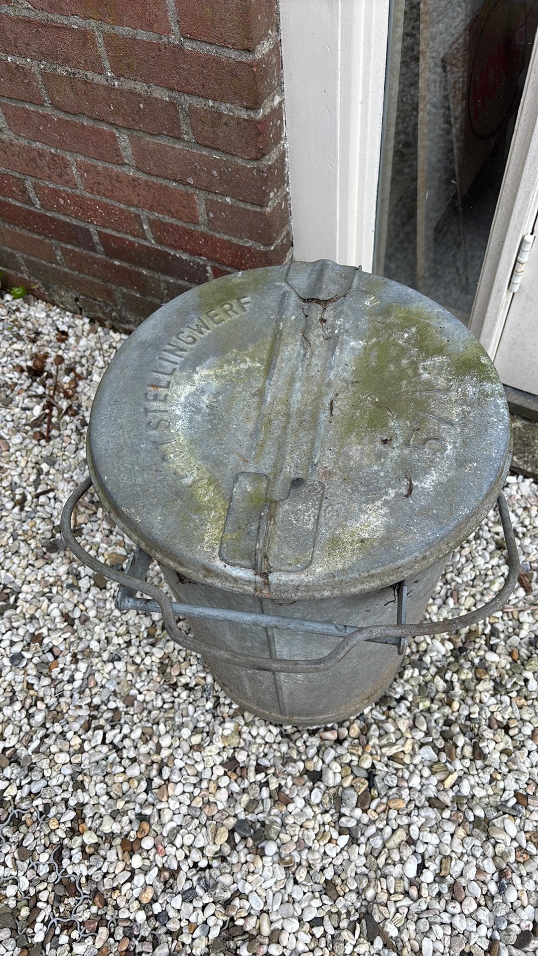 Oude zinken vuilnisemmer Weststellingwerf, Ophalen of Verzenden, Gebruikt
