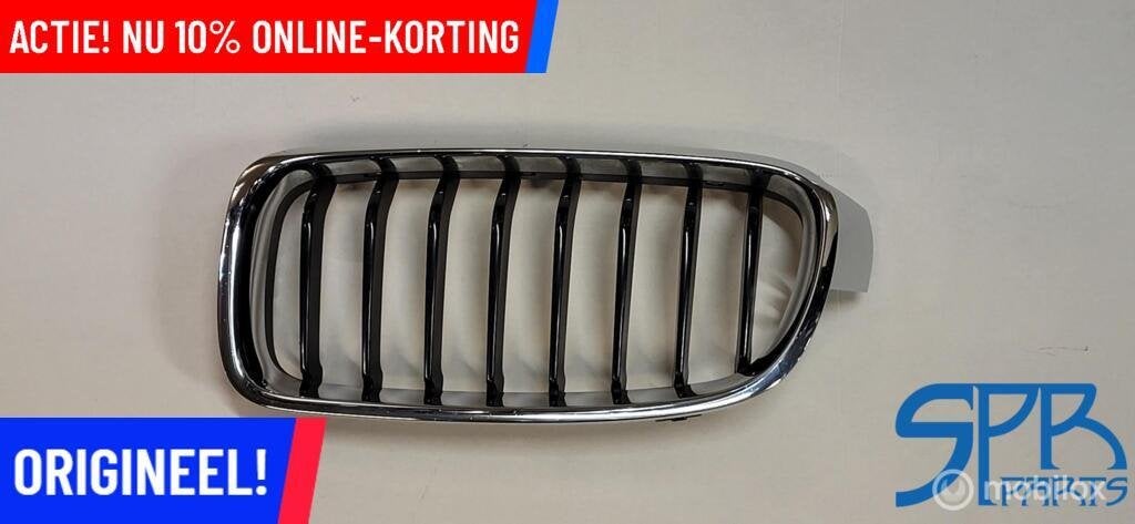 Grille BMW 3 SERIE F30 F31 CHROOM GRILL NIER LINKS ORIGINEEL, Auto-onderdelen, Gebruikt, Ophalen of Verzenden, BMW, BMW