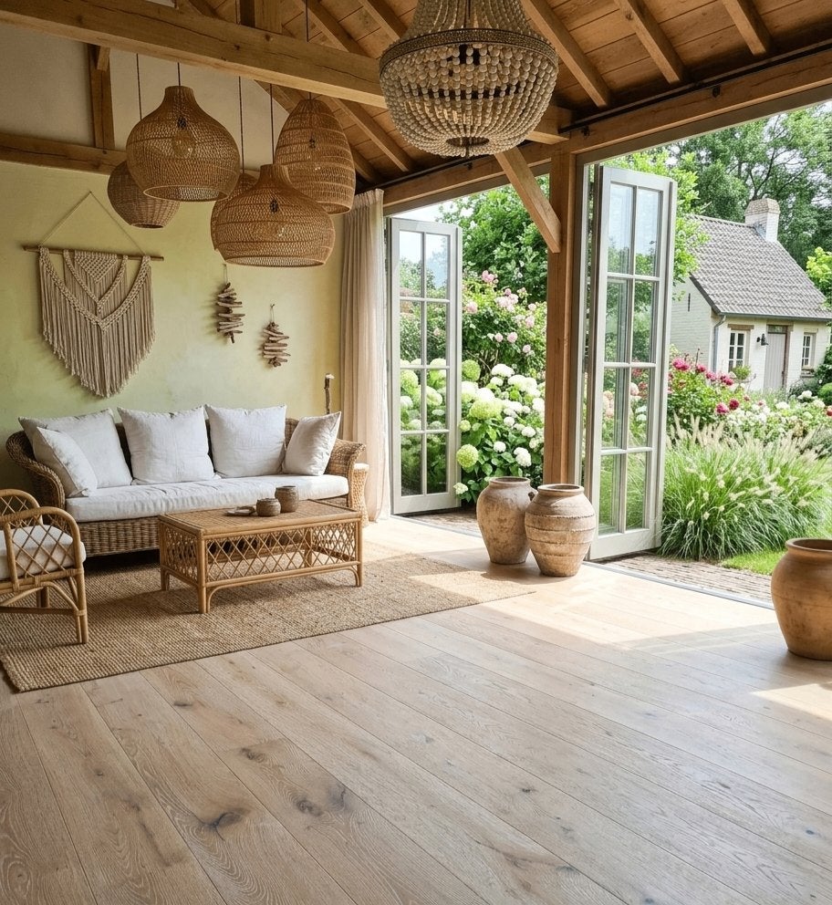 Weekaanbieding! Eiken vloer geborsteld en wit geolied