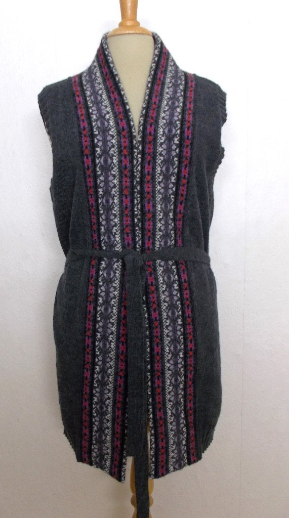 Noors/folklore look wol/alpaca mix grijs vest! M, Ophalen of Verzenden, Zo goed als nieuw, Maat 38/40 (M), Grijs