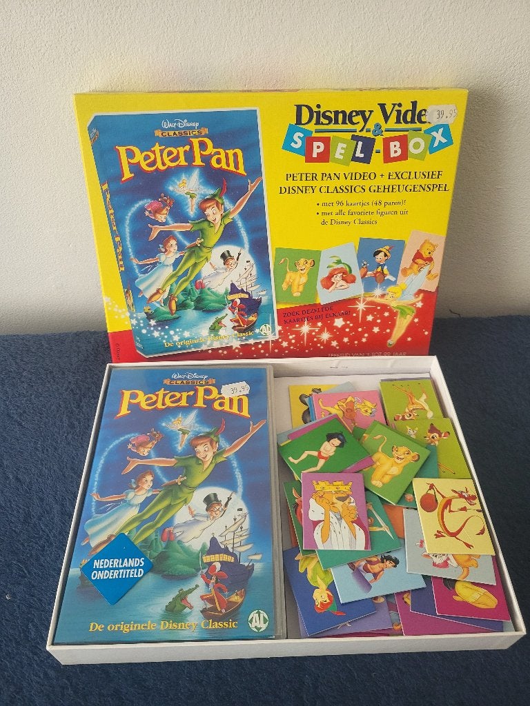 disney Peter Pan vhs tekenfilm + memory spel NIEUW, Alle leeftijden, Verzenden, Zo goed als nieuw, Overige typen
