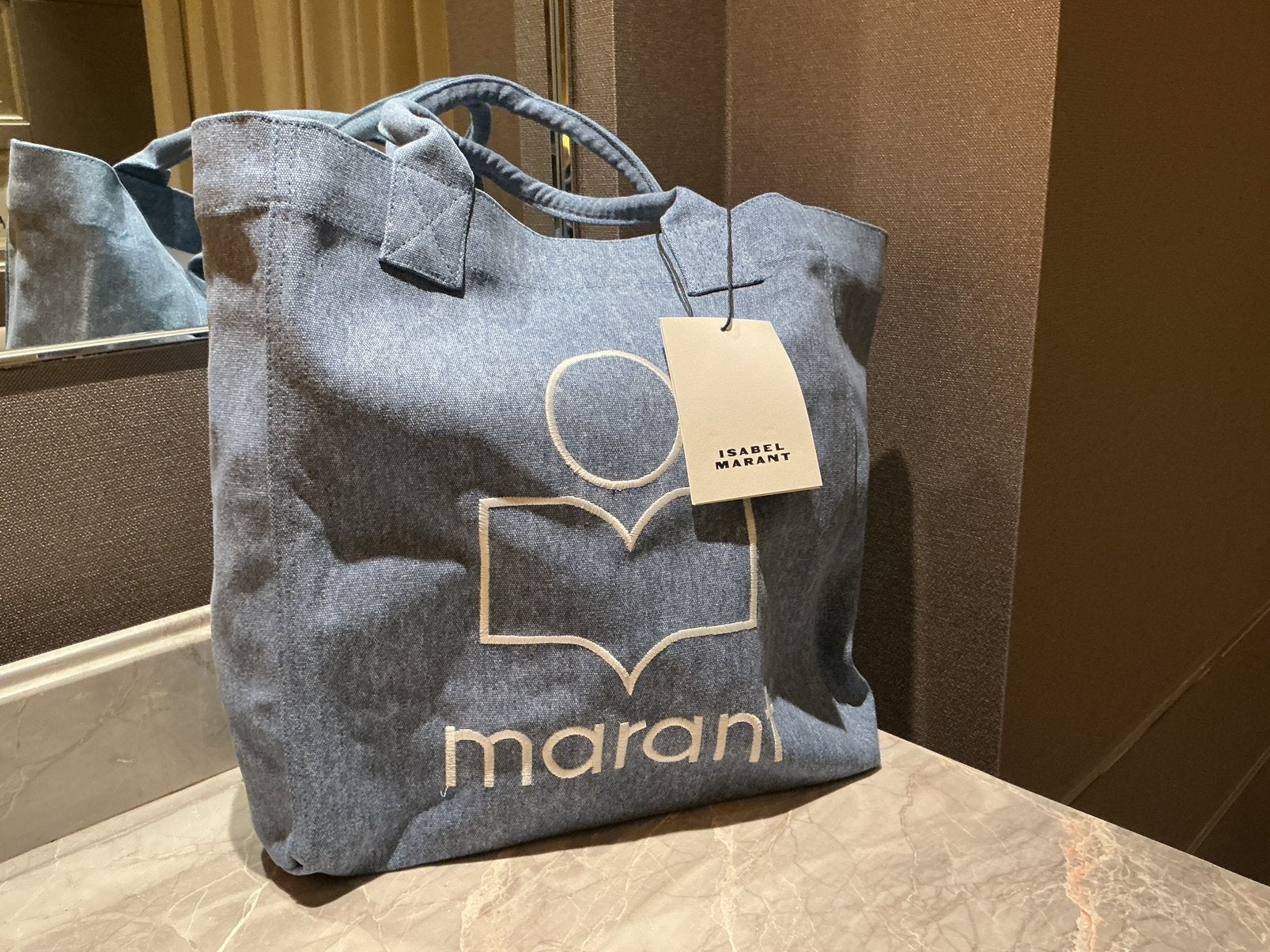 Isabel Marant tas shopper blauw denim nieuw met kaartjes!, Ophalen of Verzenden, Nieuw, Blauw, 30 cm of meer