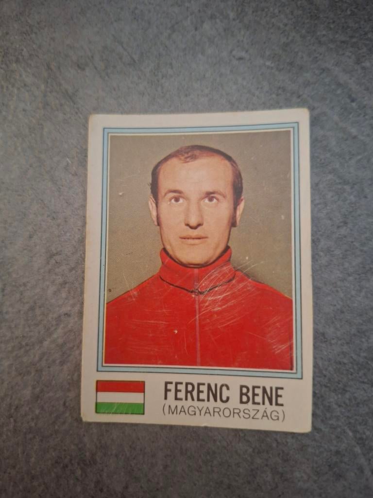 Panini sticker WK 74 München. Speler Ferenc Bene Hongarije., Verzenden, Gebruikt, Sticker