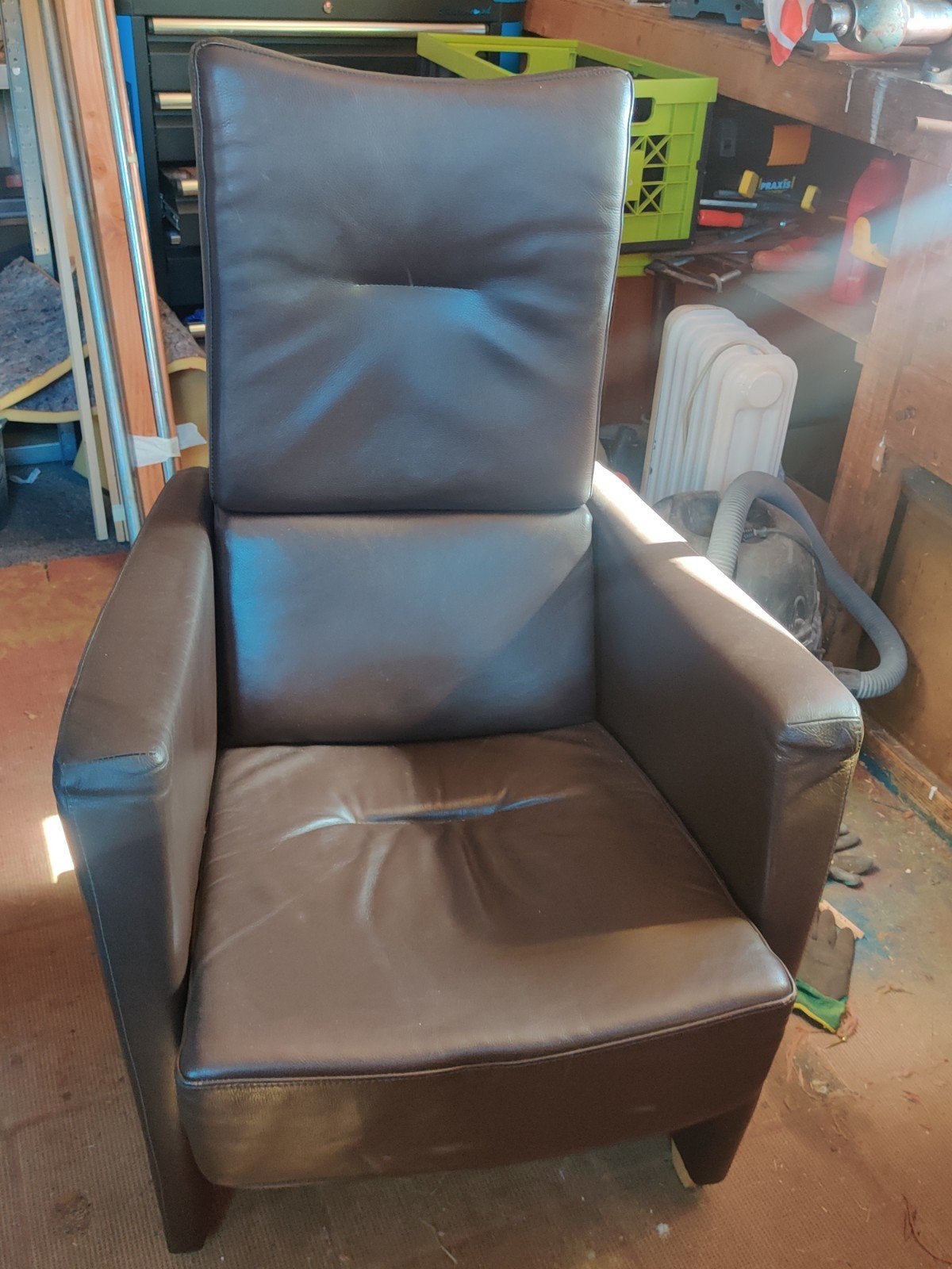 Leren fauteuil - Bruin - Made in Holland, Ophalen, Minder dan 75 cm, Leer, Zo goed als nieuw